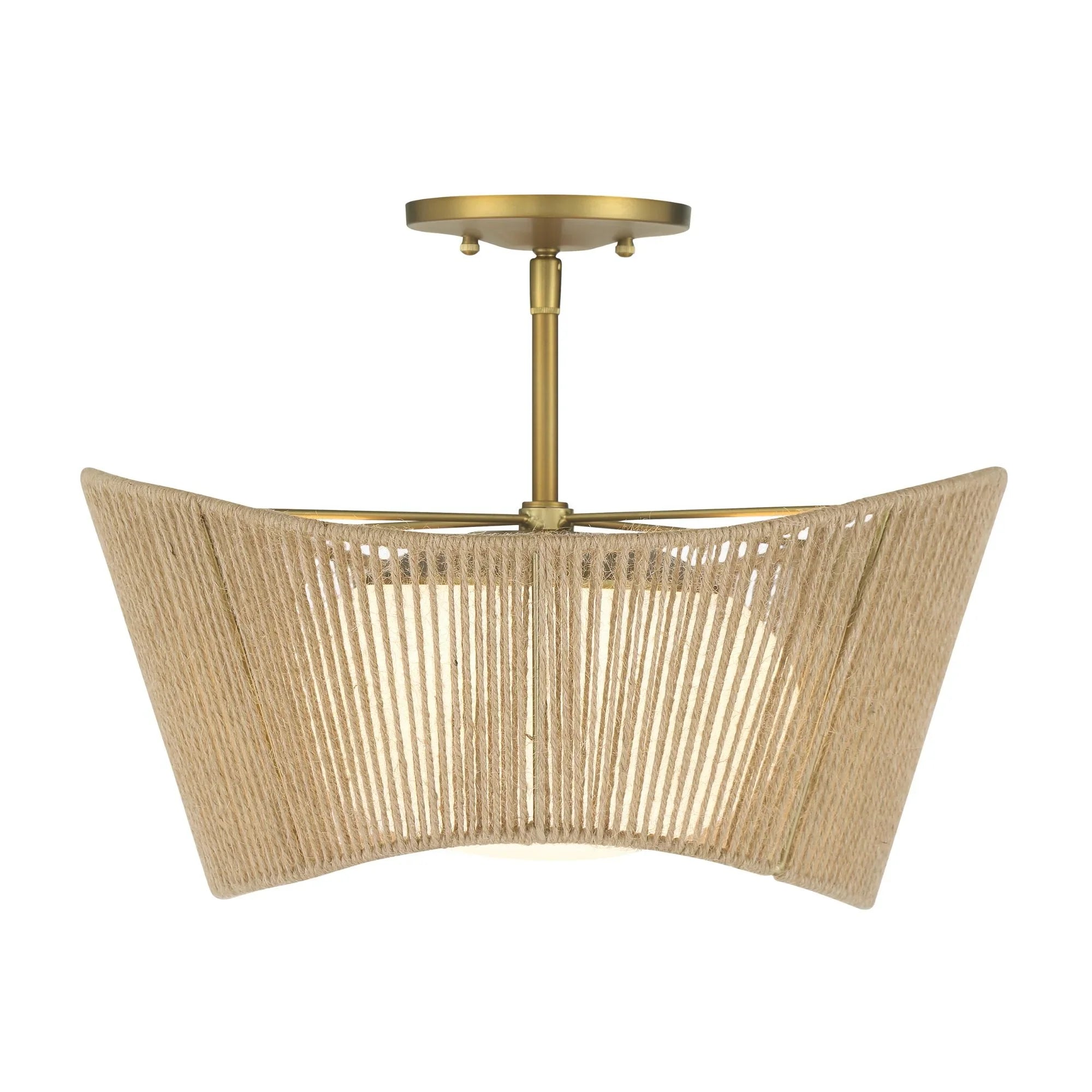 Key Largo 16" Semi-Flush Mount, Soft Brass Finish