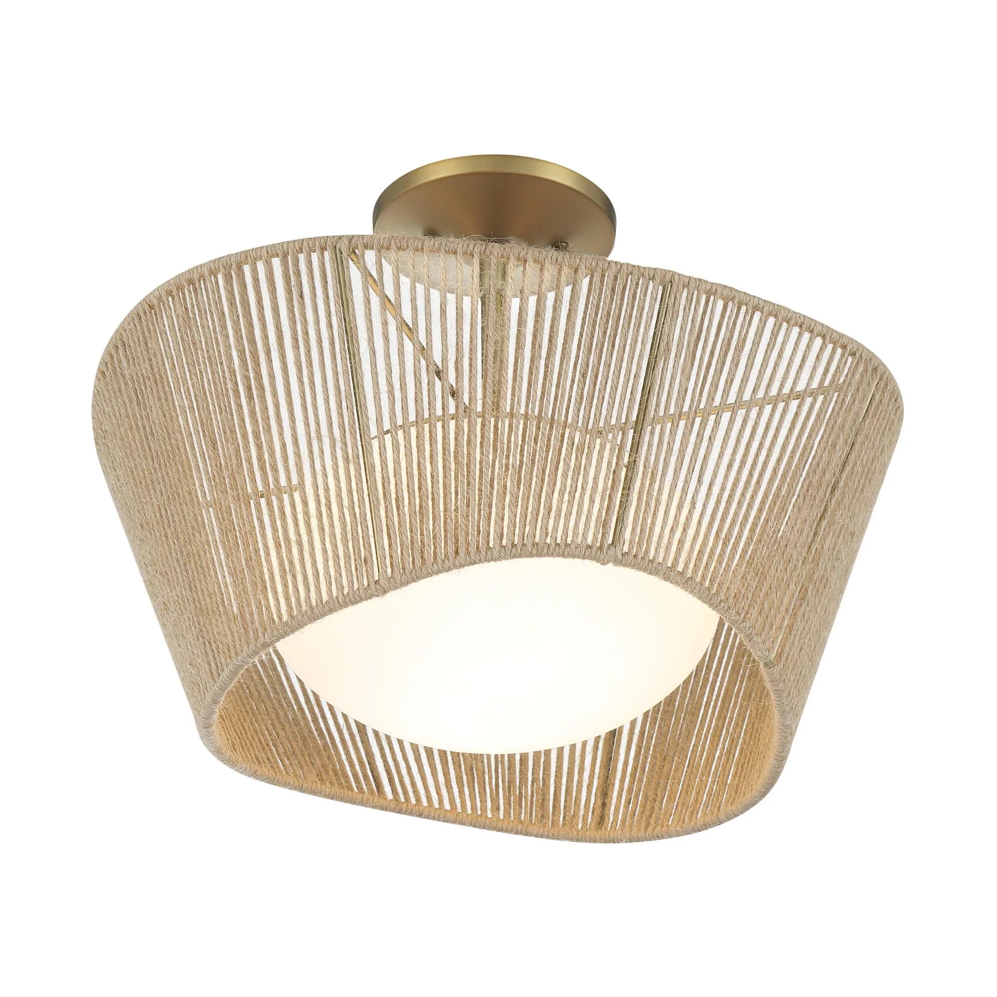 Key Largo 16" Semi-Flush Mount, Soft Brass Finish