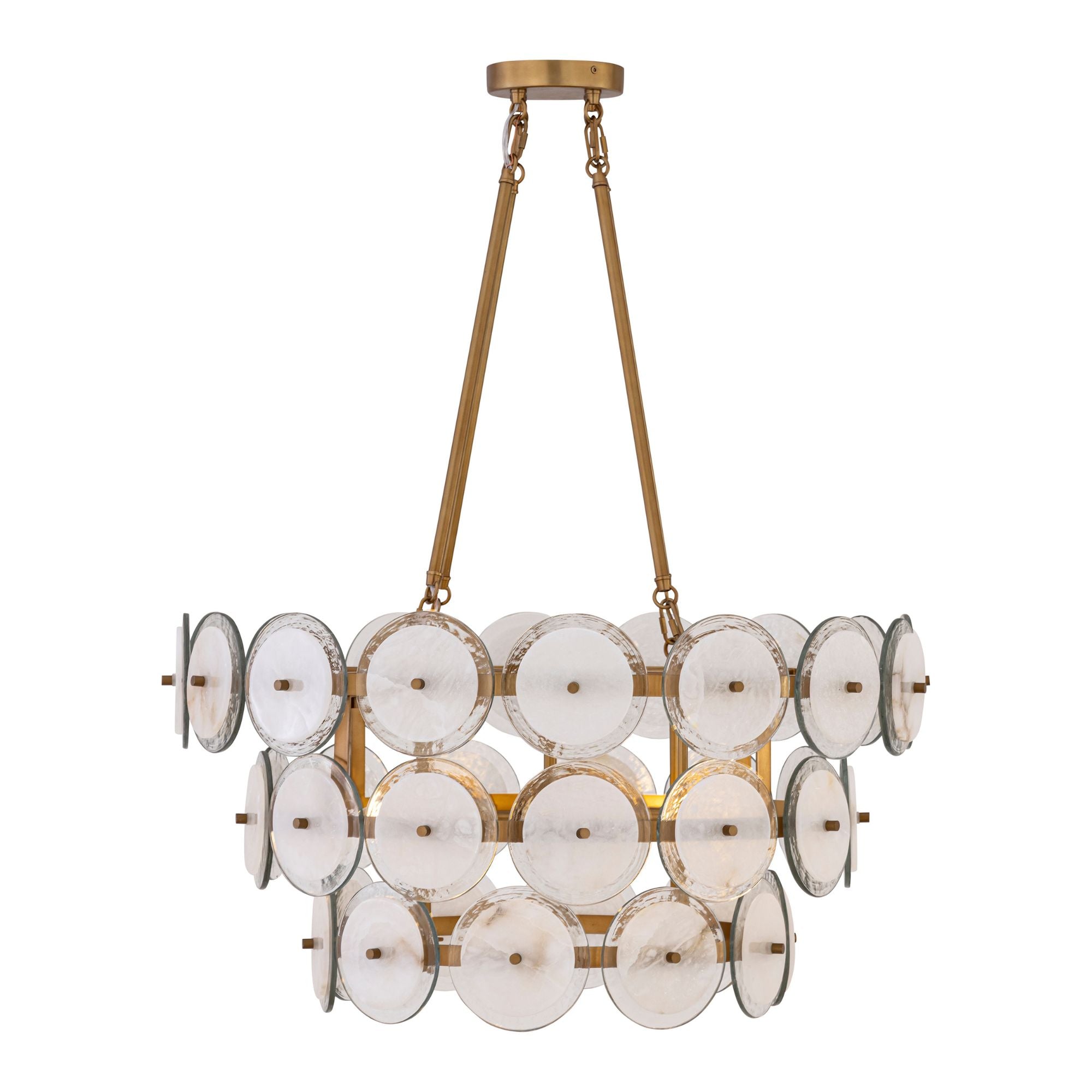 Minka-Lavery Kintrel 28.75 in. 4-Light Pendant, Legacy Brass with Genuine Alabaster
