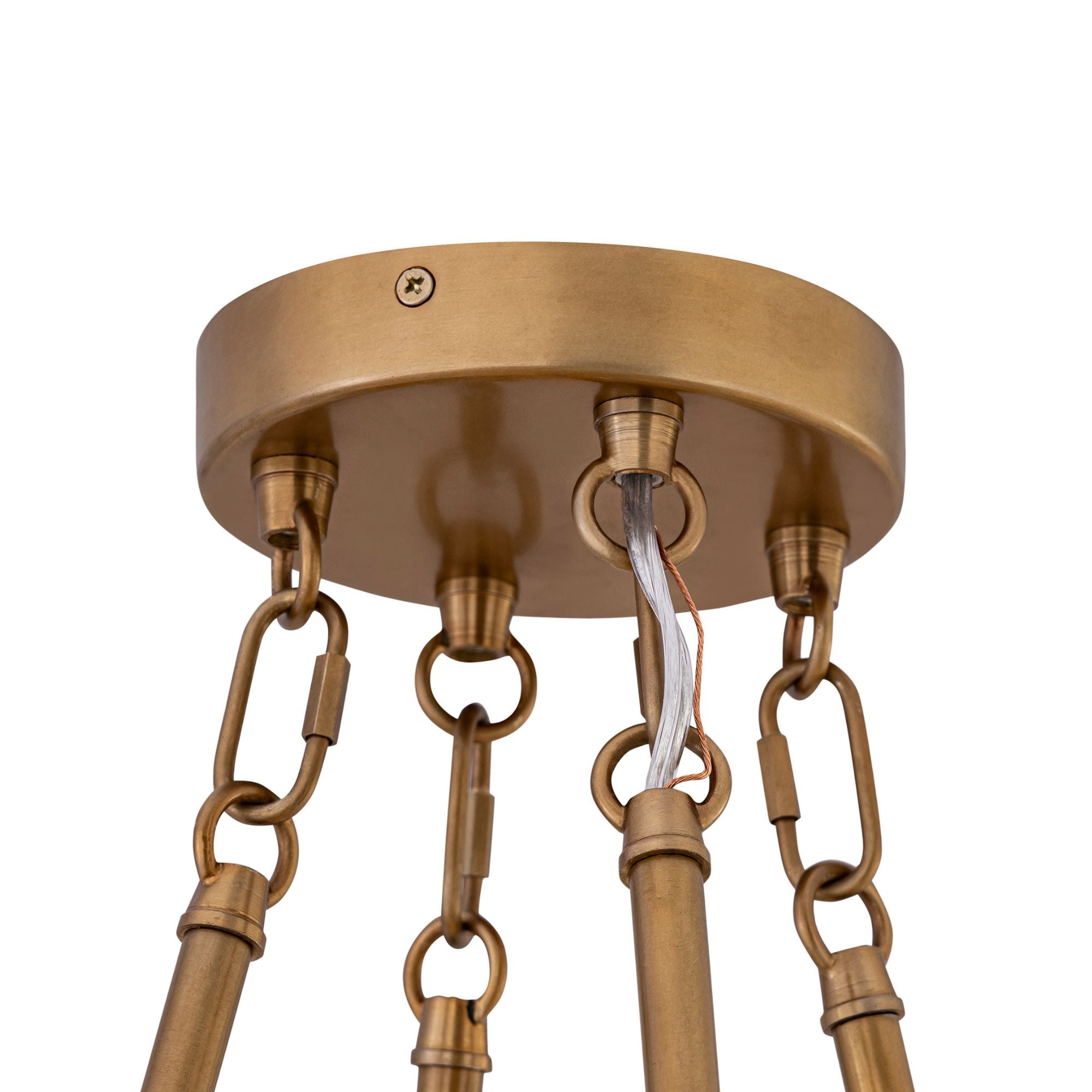 Minka-Lavery Kintrel 28.75 in. 4-Light Pendant, Legacy Brass with Genuine Alabaster