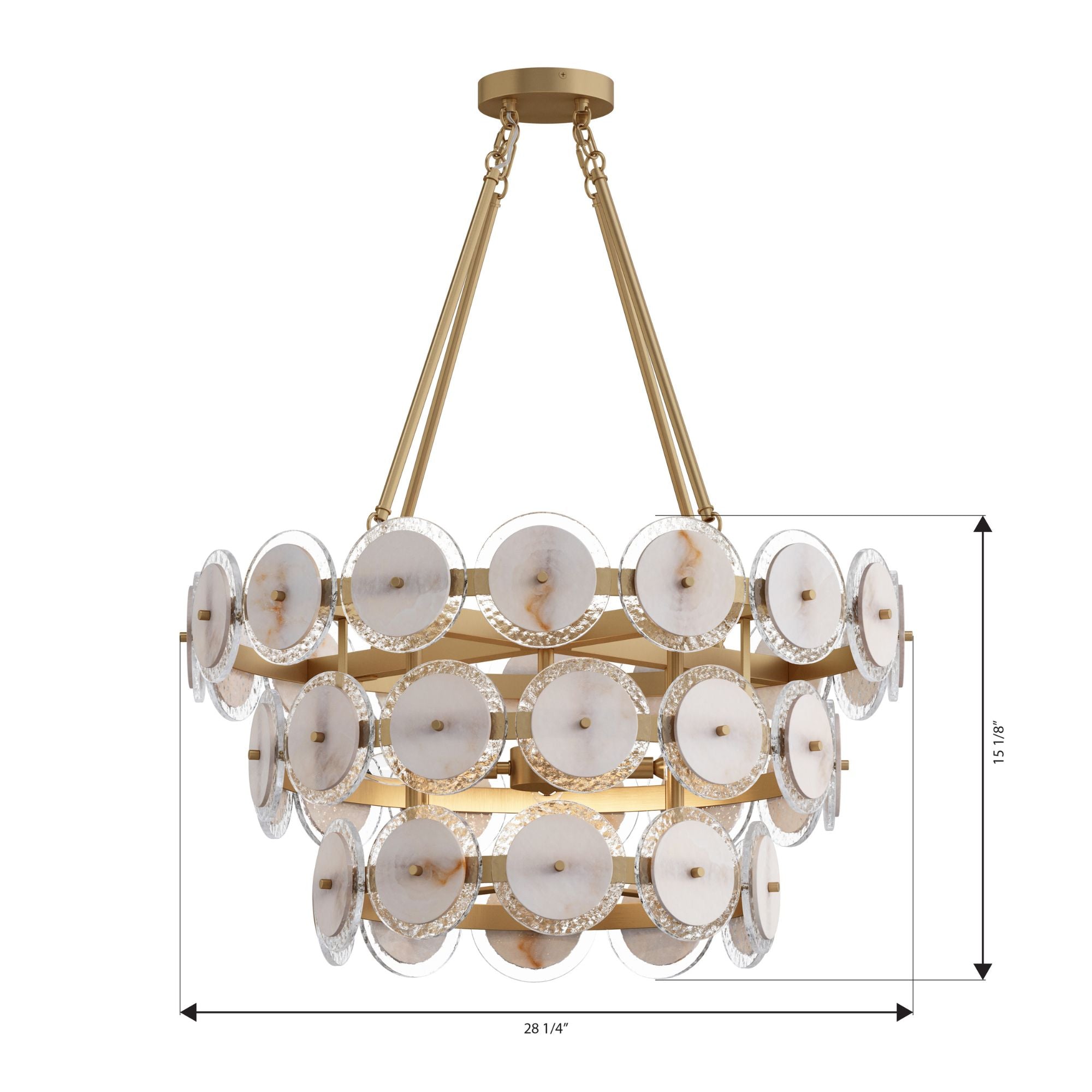Minka-Lavery Kintrel 28.75 in. 4-Light Pendant, Legacy Brass with Genuine Alabaster