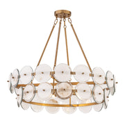 Minka-Lavery Kintrel 31.5 in. 4-Light Pendant, Legacy Brass with Genuine Alabaster