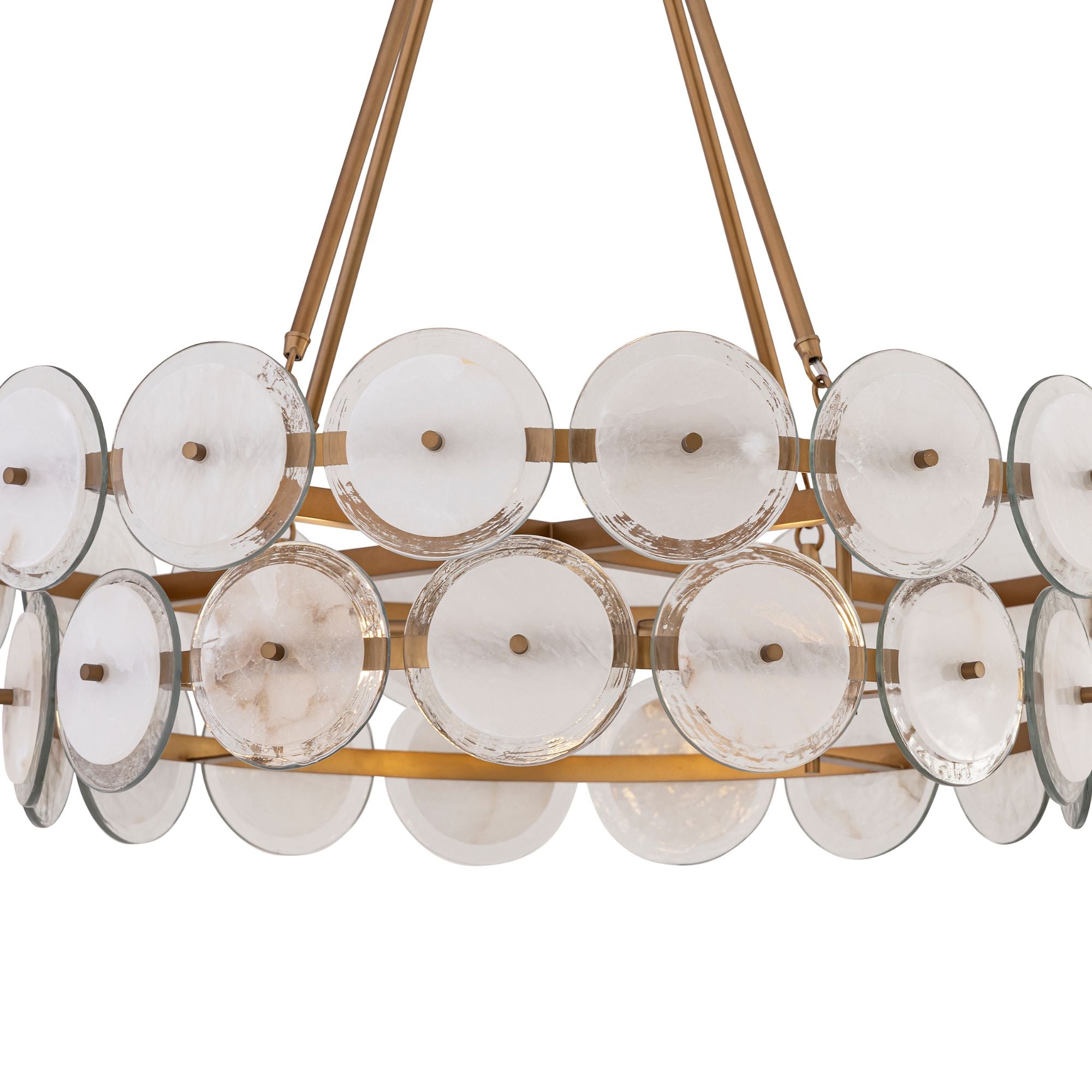 Minka-Lavery Kintrel 31.5 in. 4-Light Pendant, Legacy Brass with Genuine Alabaster