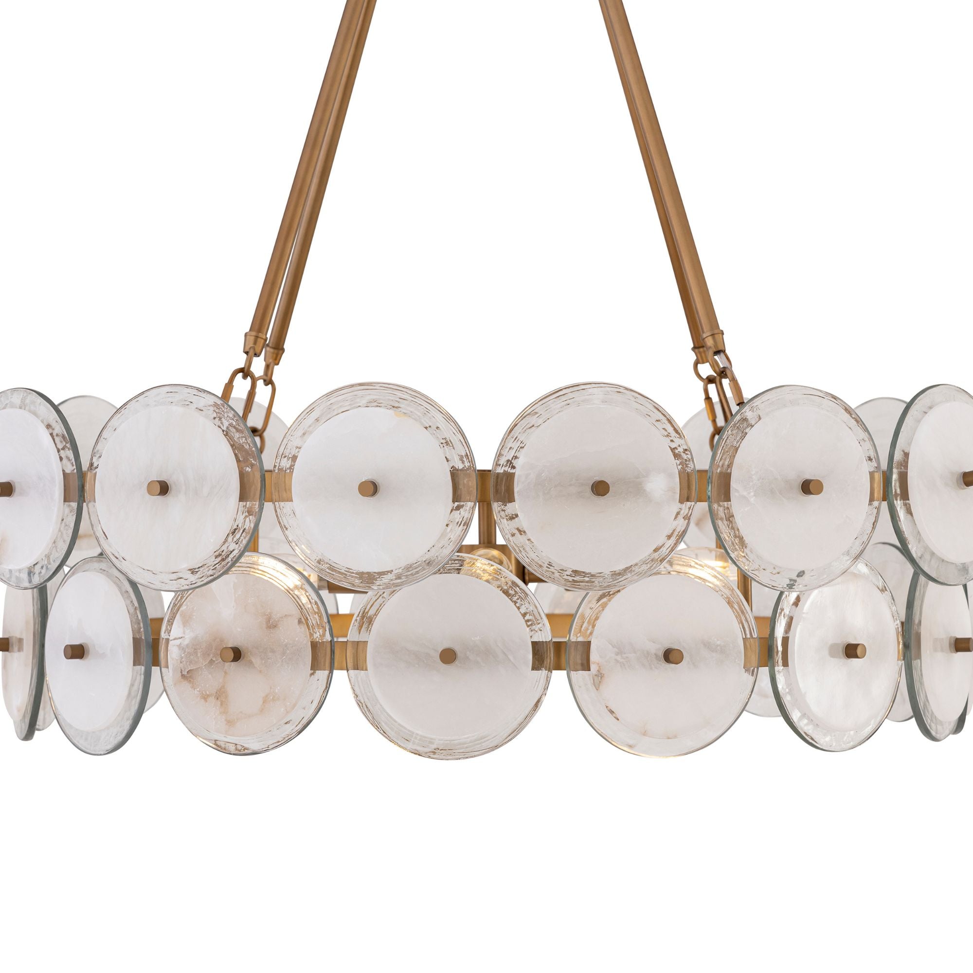 Minka-Lavery Kintrel 31.5 in. 4-Light Pendant, Legacy Brass with Genuine Alabaster