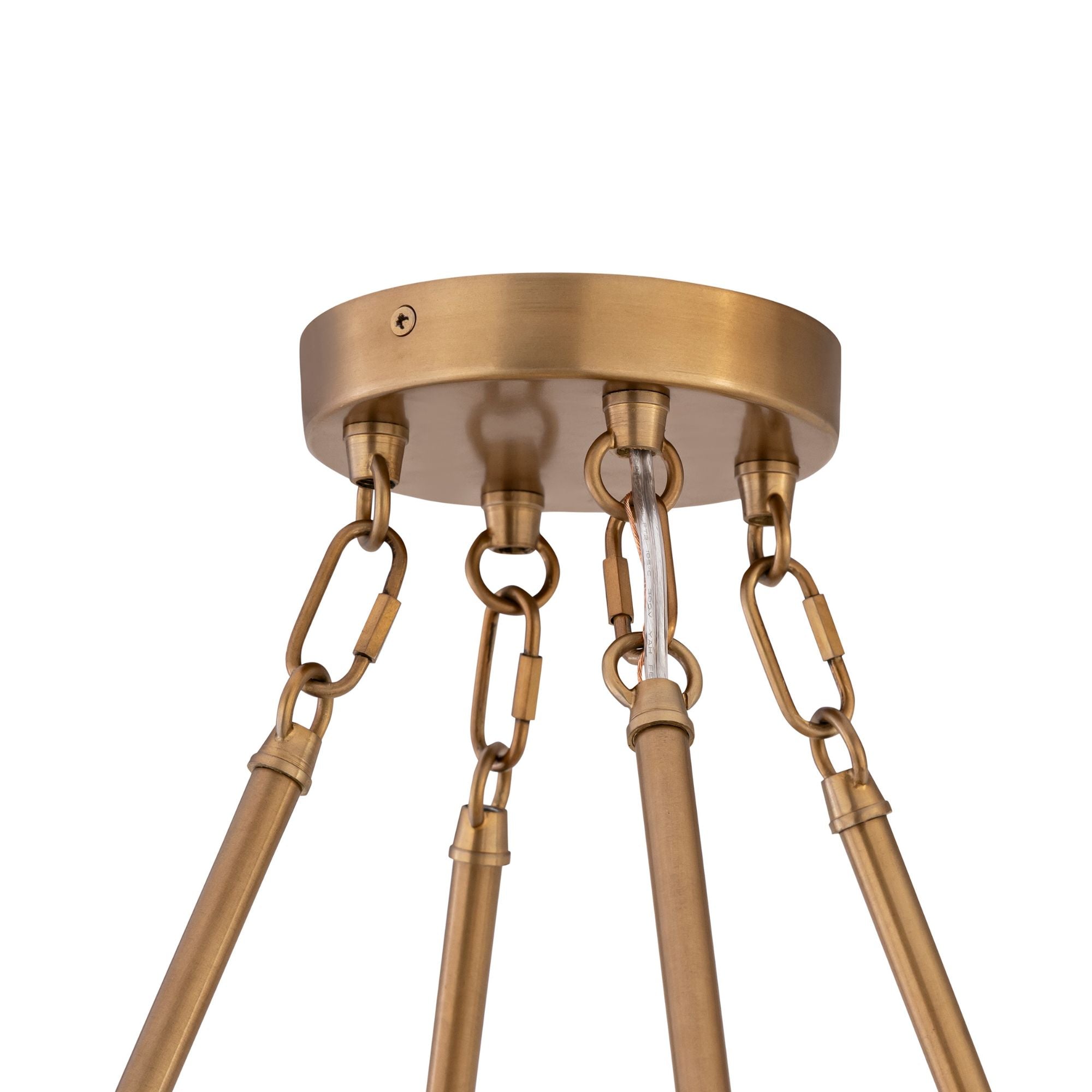 Minka-Lavery Kintrel 31.5 in. 4-Light Pendant, Legacy Brass with Genuine Alabaster