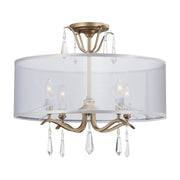 Laurel Estate 20" 4-Light Semi-Flush Mount, Brio Gold Finish