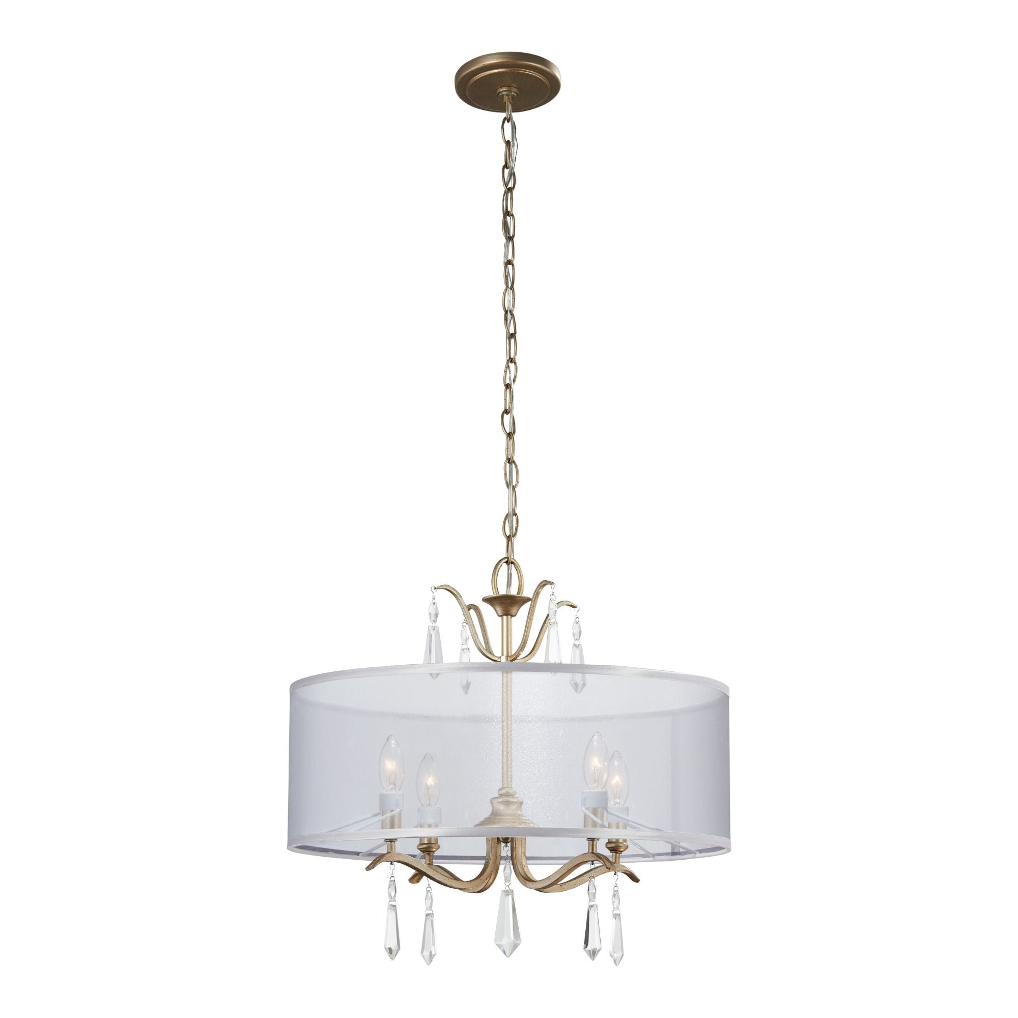 Laurel Estate 20" 4-Light Semi-Flush Mount, Brio Gold Finish