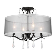 Laurel Estate 20" 4-Light Flush/Semi-Flush Mount, Coal Finish