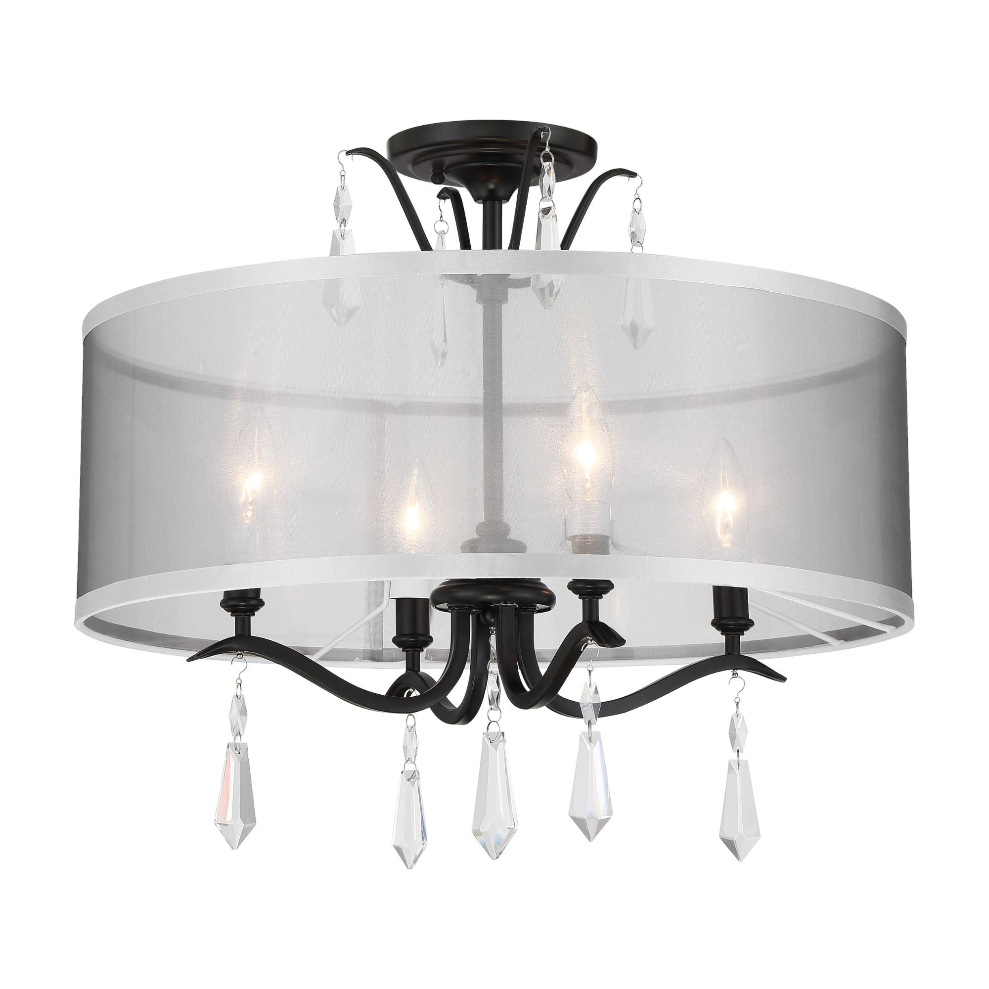 Laurel Estate 20" 4-Light Flush/Semi-Flush Mount, Coal Finish