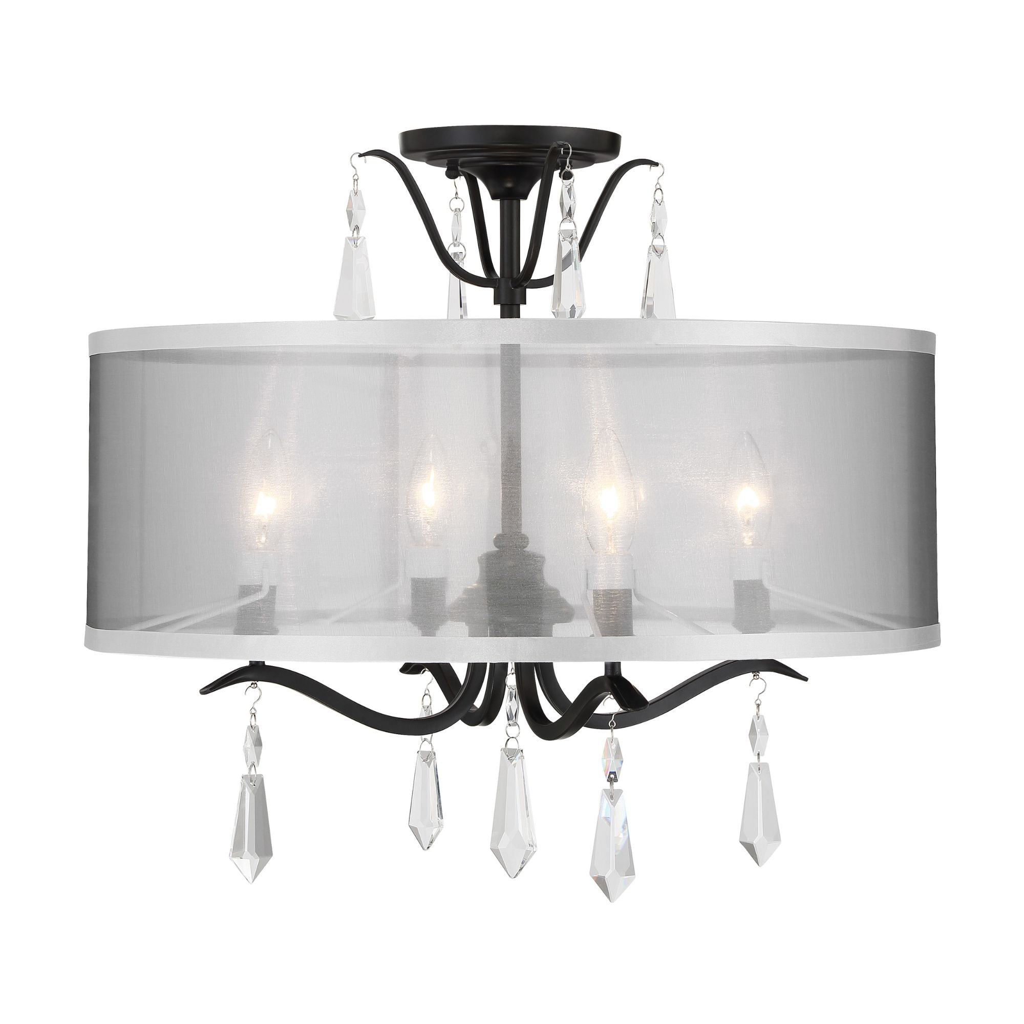 Laurel Estate 20" 4-Light Flush/Semi-Flush Mount, Coal Finish