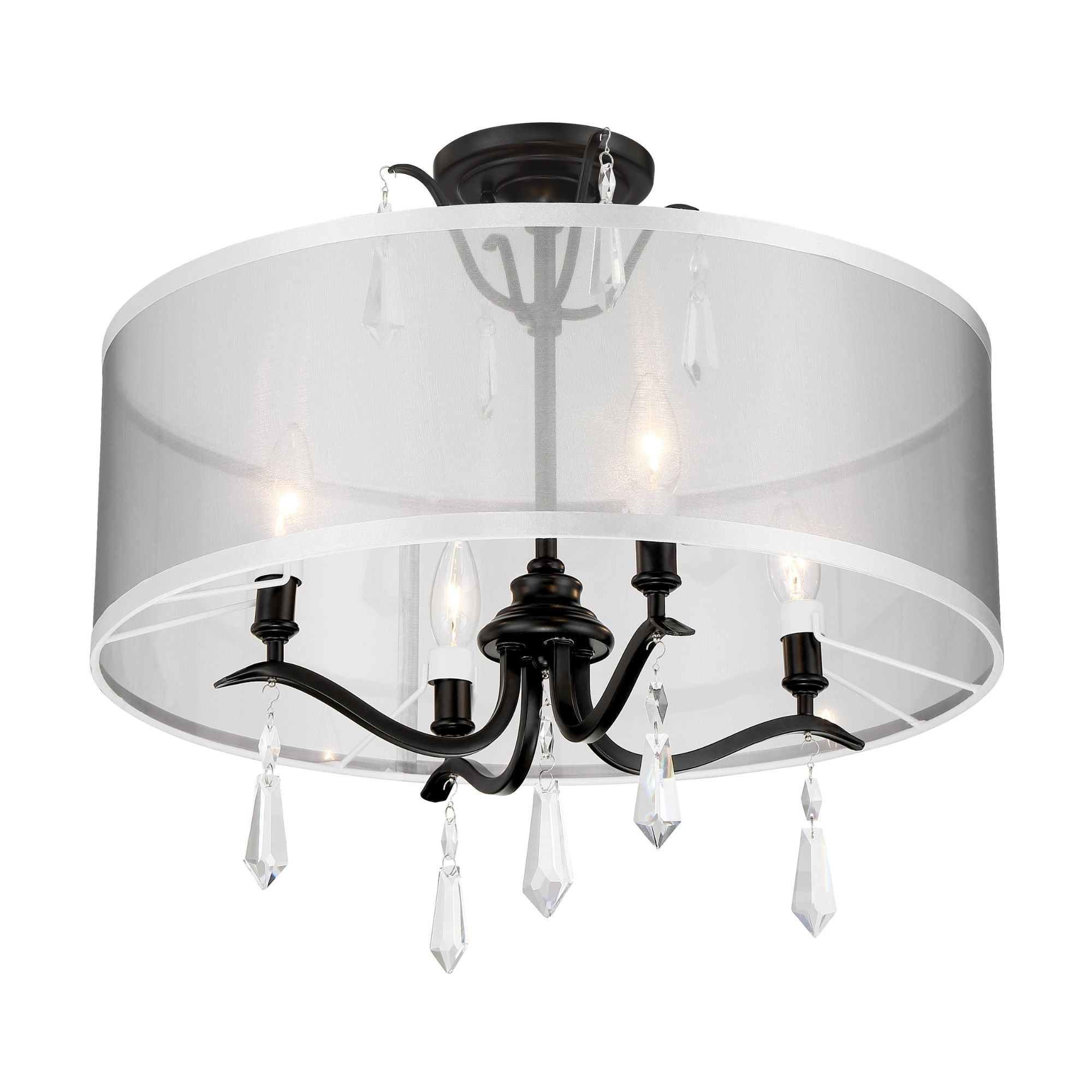 Laurel Estate 20" 4-Light Flush/Semi-Flush Mount, Coal Finish