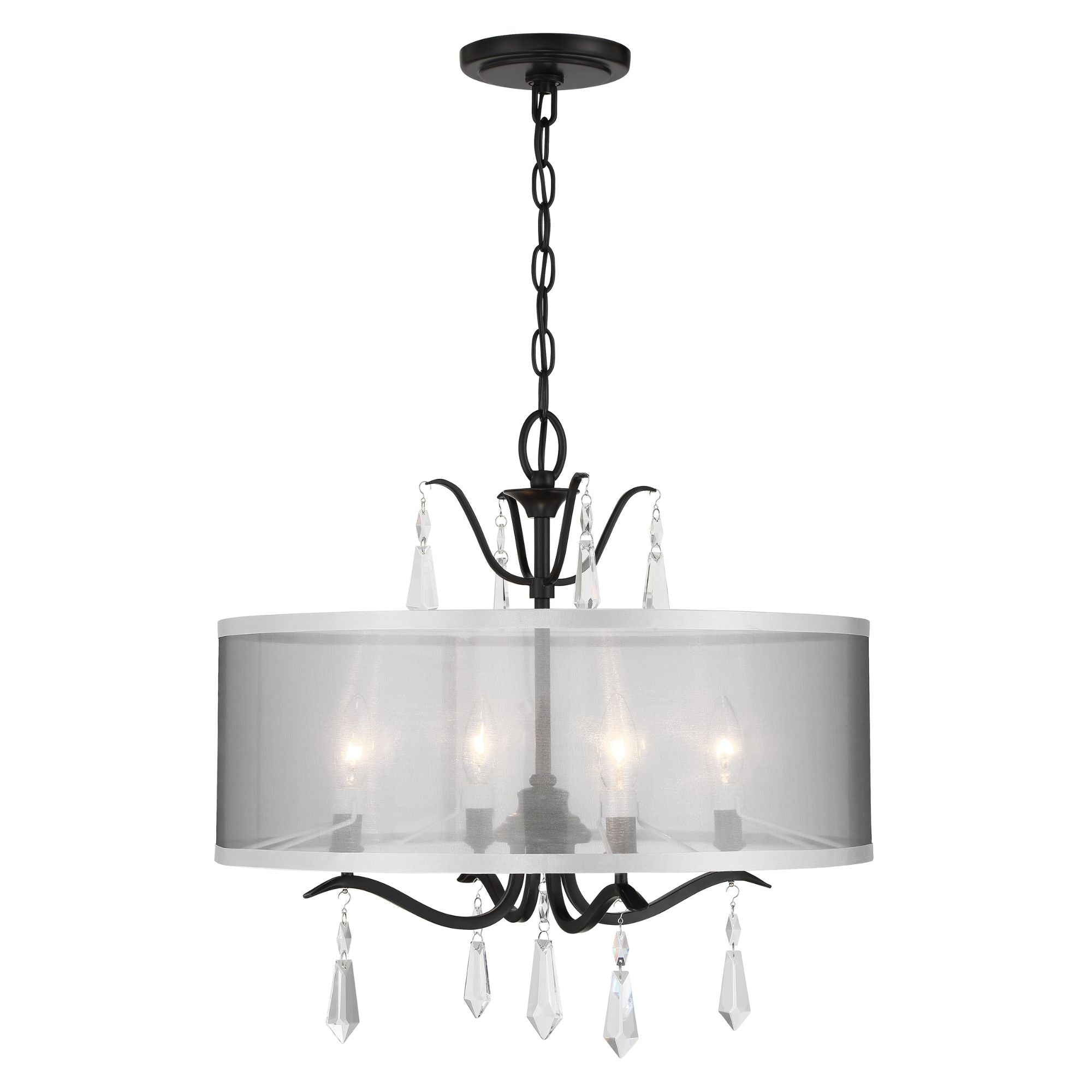 Laurel Estate 20" 4-Light Flush/Semi-Flush Mount, Coal Finish