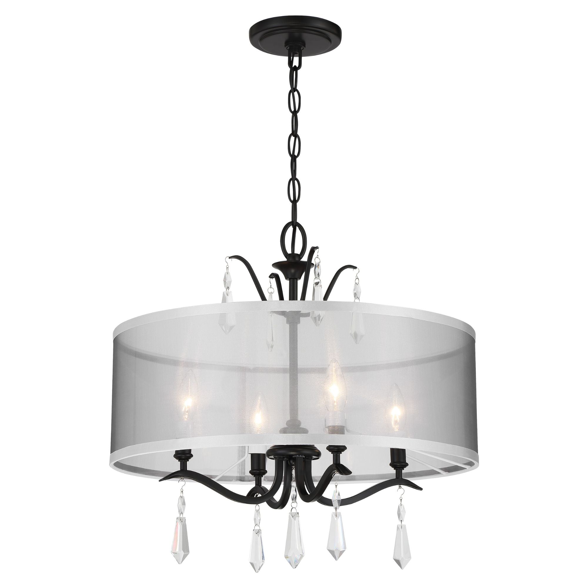 Laurel Estate 20" 4-Light Flush/Semi-Flush Mount, Coal Finish