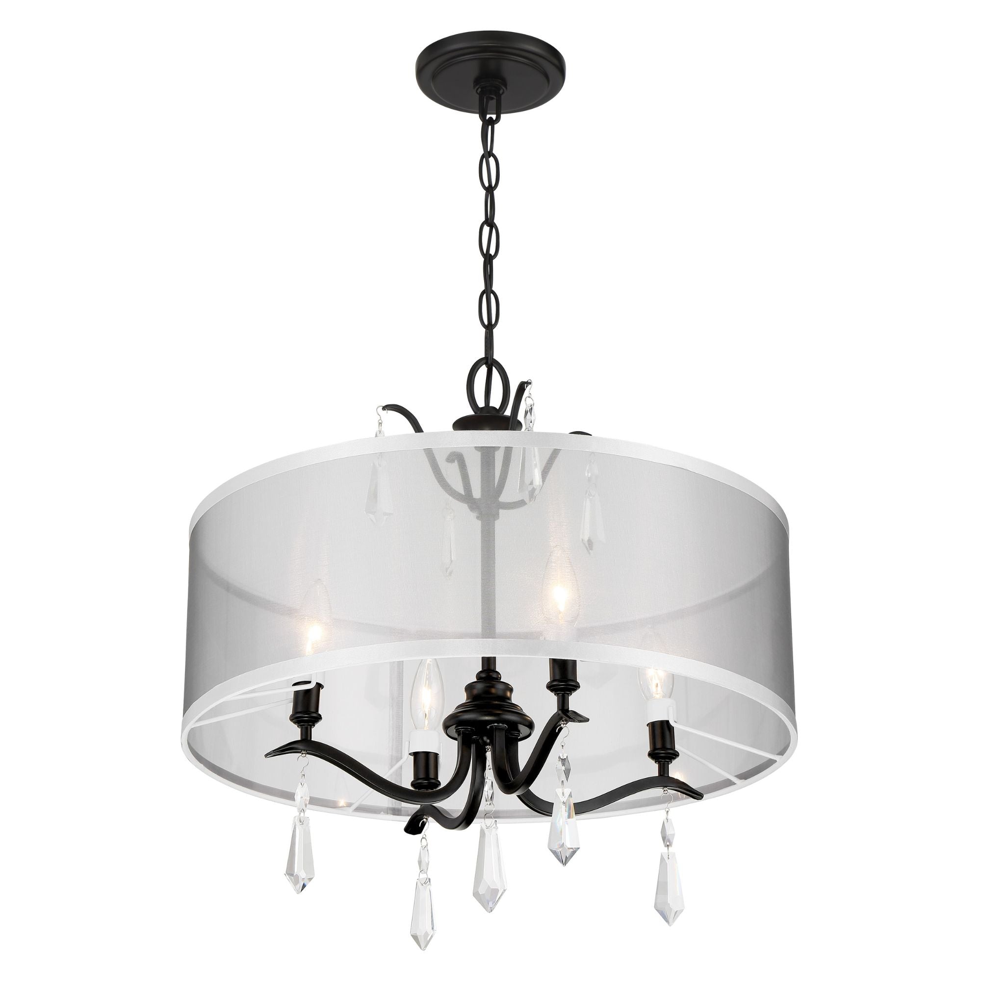 Laurel Estate 20" 4-Light Flush/Semi-Flush Mount, Coal Finish