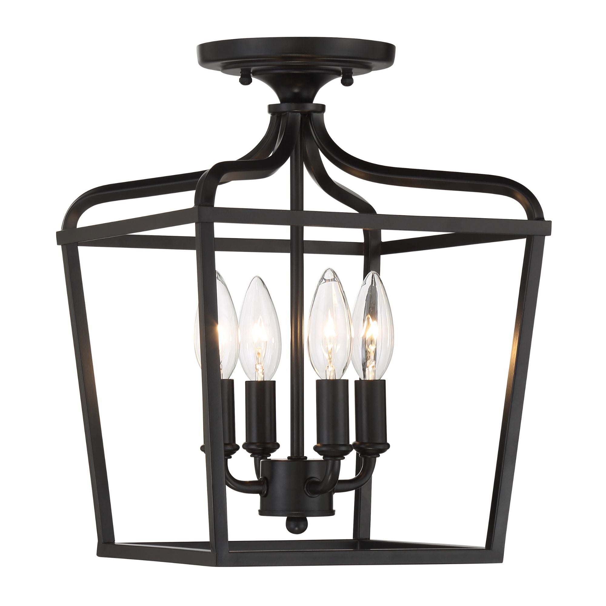 Laurel Estate 15" 4-Light Foyer Semi-Flush Mount, Coal Finish