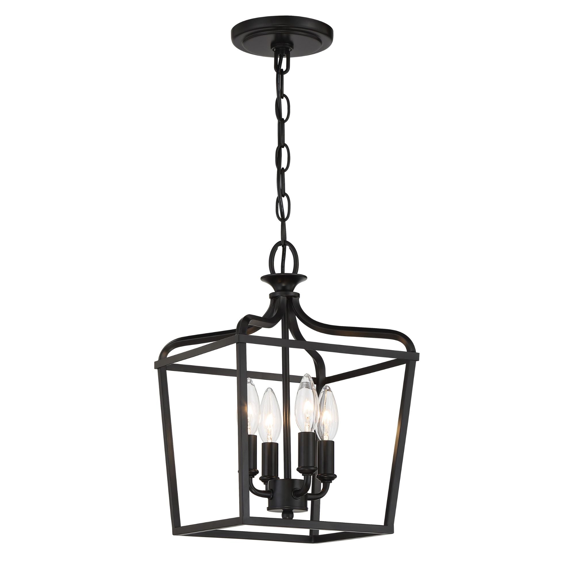 Laurel Estate 15" 4-Light Foyer Semi-Flush Mount, Coal Finish