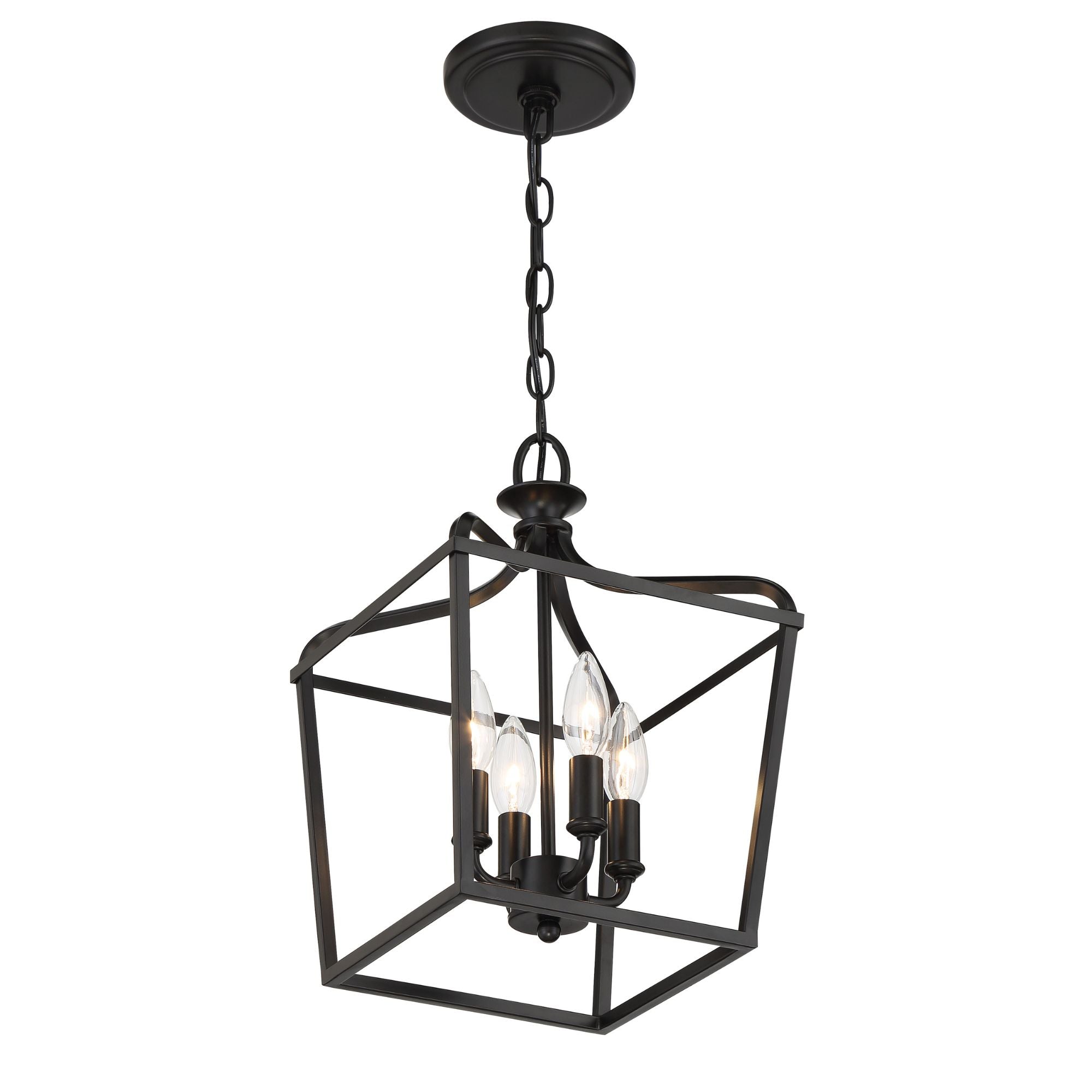 Laurel Estate 15" 4-Light Foyer Semi-Flush Mount, Coal Finish