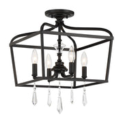 Laurel Estate 21" 4-Light Foyer Semi-Flush Mount, Coal Finish