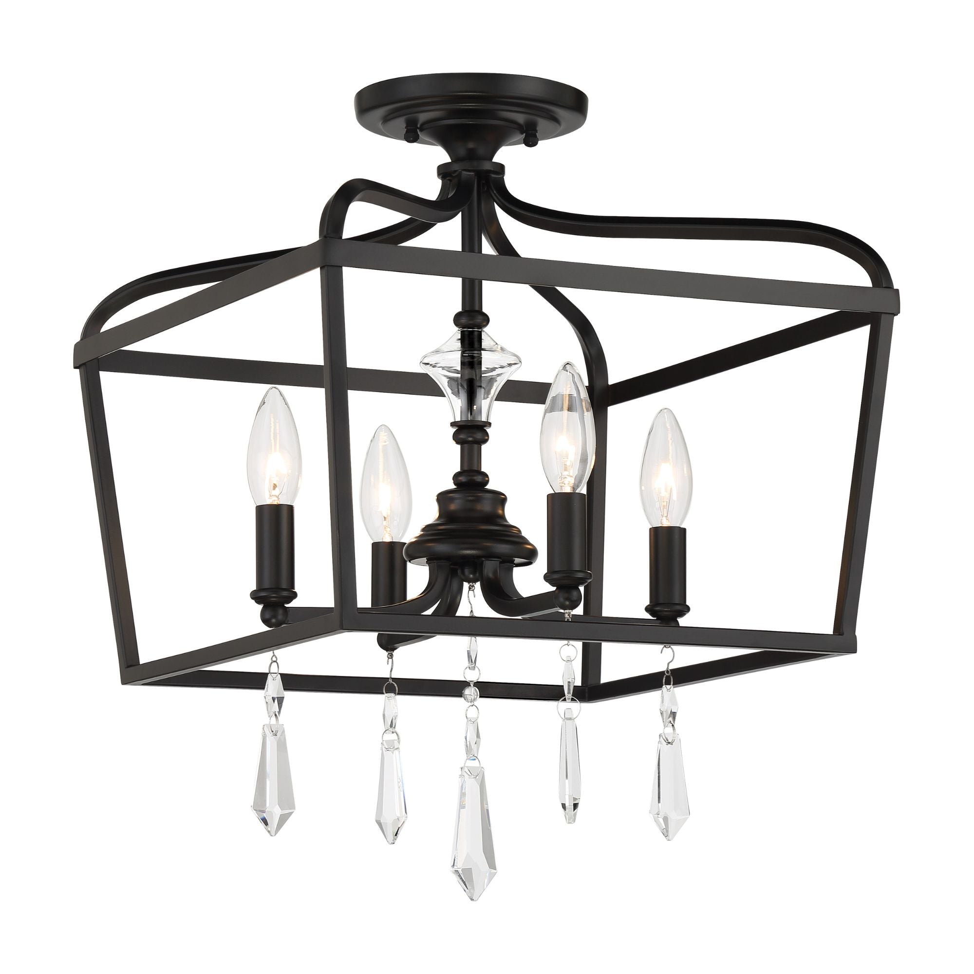 Laurel Estate 21" 4-Light Foyer Semi-Flush Mount, Coal Finish