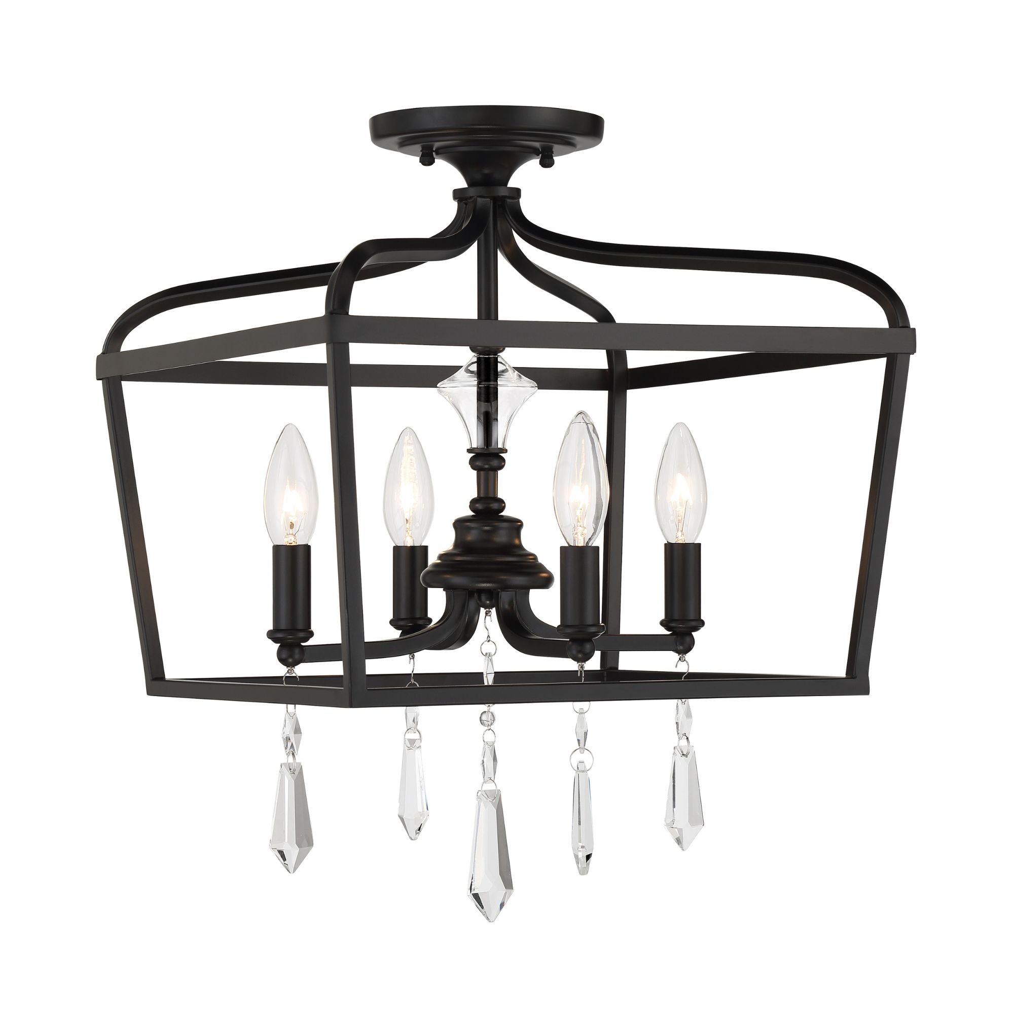 Laurel Estate 21" 4-Light Foyer Semi-Flush Mount, Coal Finish