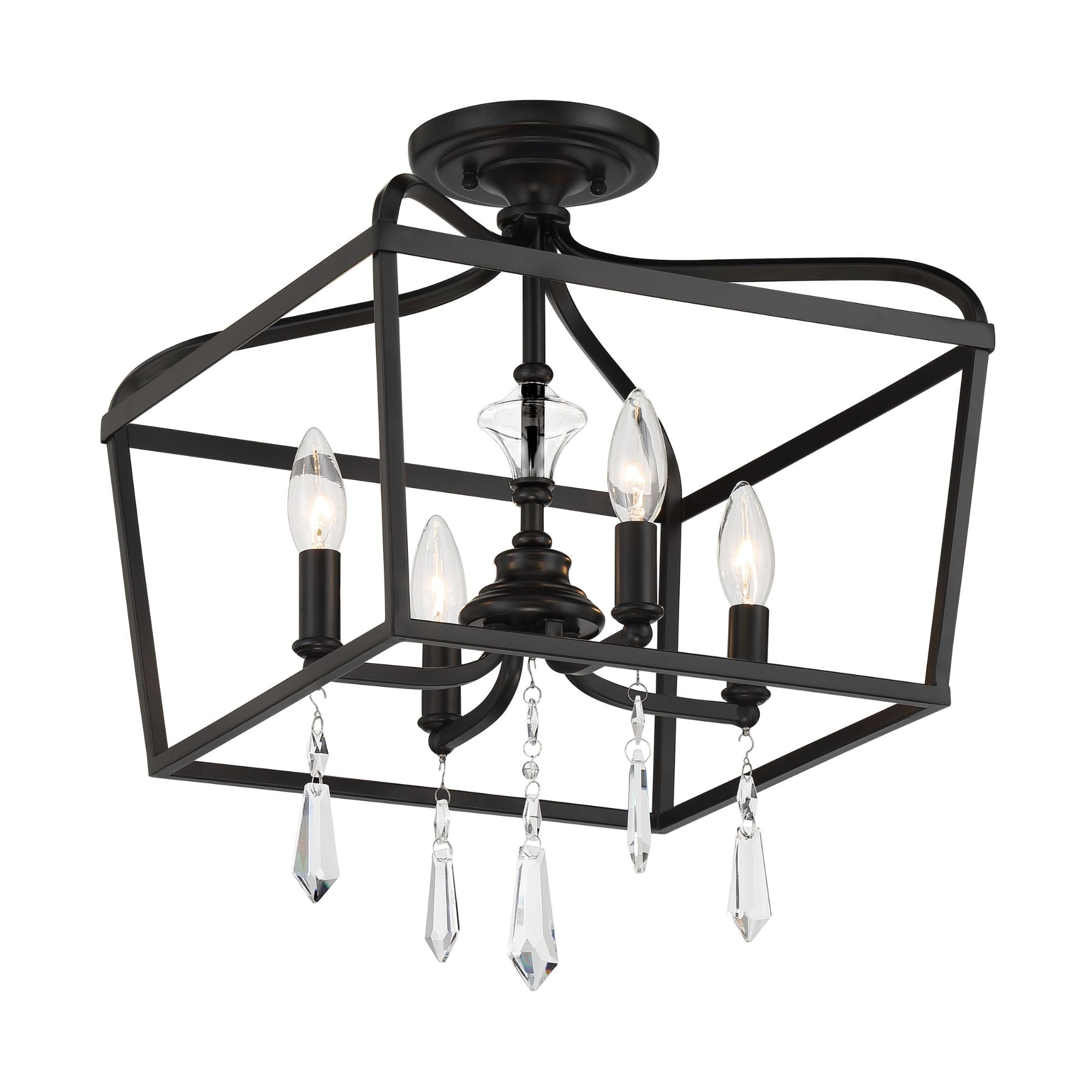 Laurel Estate 21" 4-Light Foyer Semi-Flush Mount, Coal Finish