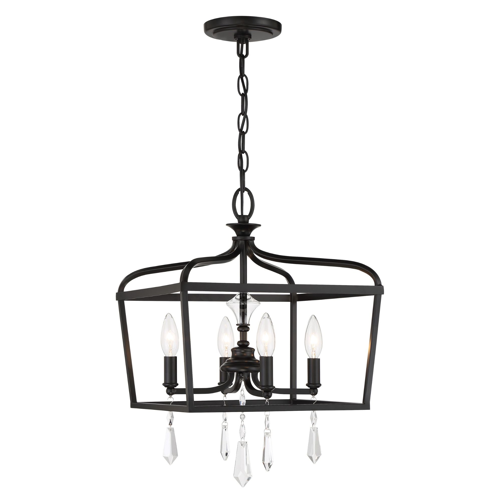 Laurel Estate 21" 4-Light Foyer Semi-Flush Mount, Coal Finish