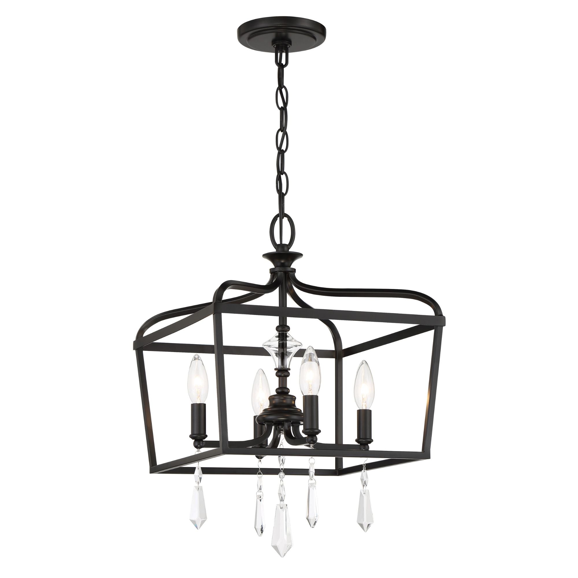 Laurel Estate 21" 4-Light Foyer Semi-Flush Mount, Coal Finish