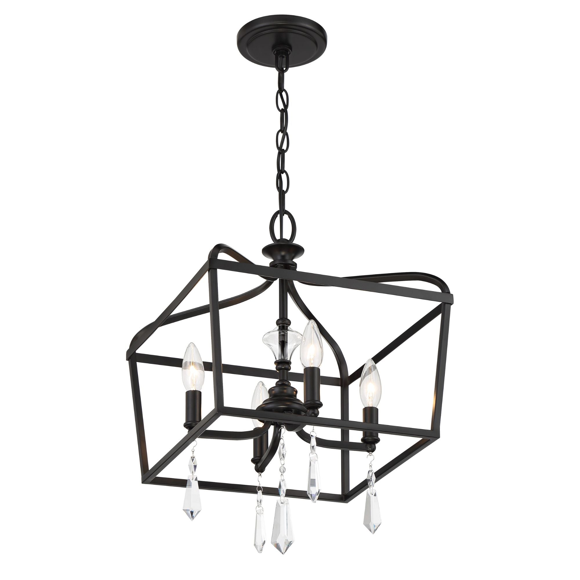 Laurel Estate 21" 4-Light Foyer Semi-Flush Mount, Coal Finish
