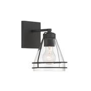 Minka-Lavery Lorenth Vanity, Dark Matte Black with Clear Cone Glass