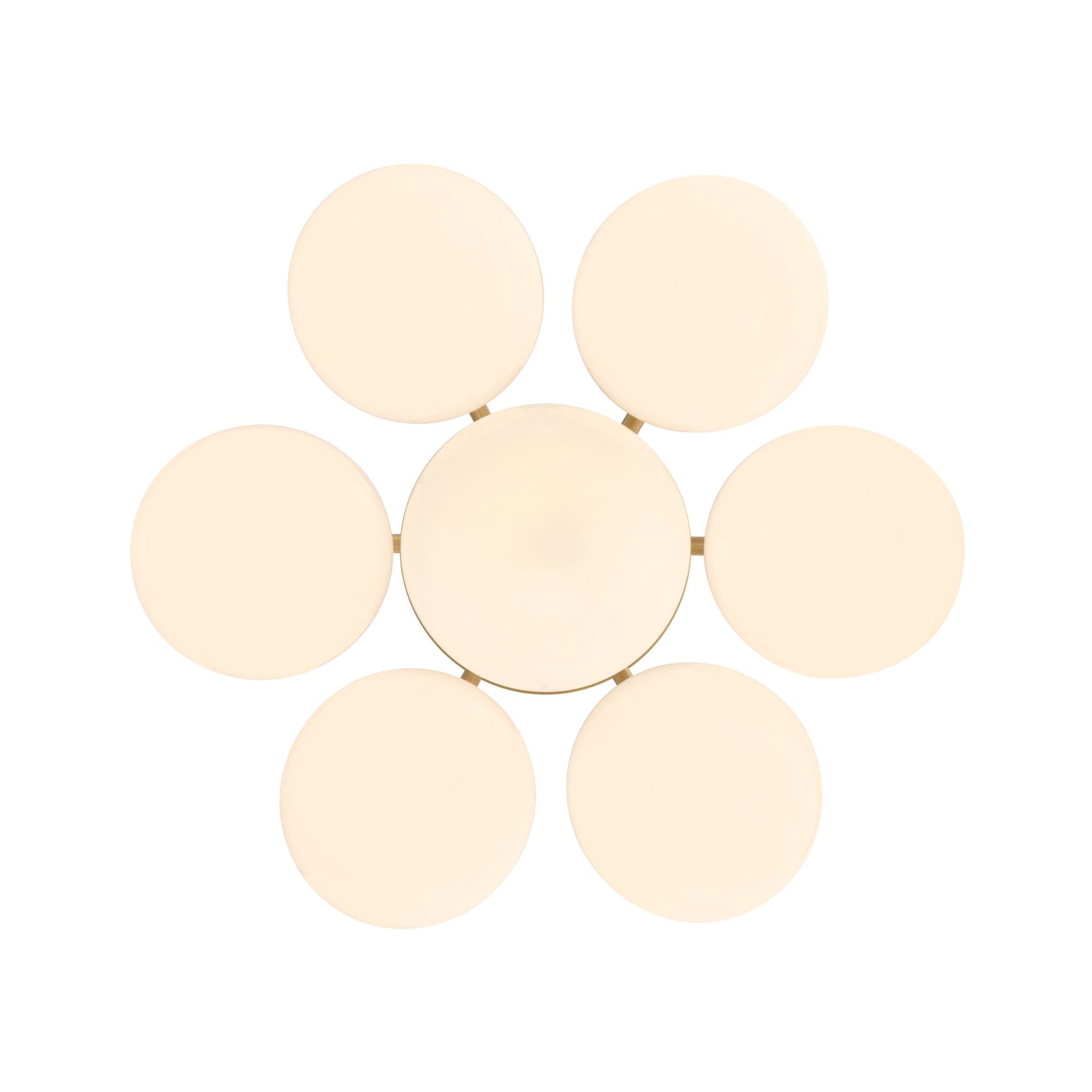 Minka-Lavery Lunara 18.25 in. 7-Light Semi-Flush Mount, Legacy Brass with Opal Glass