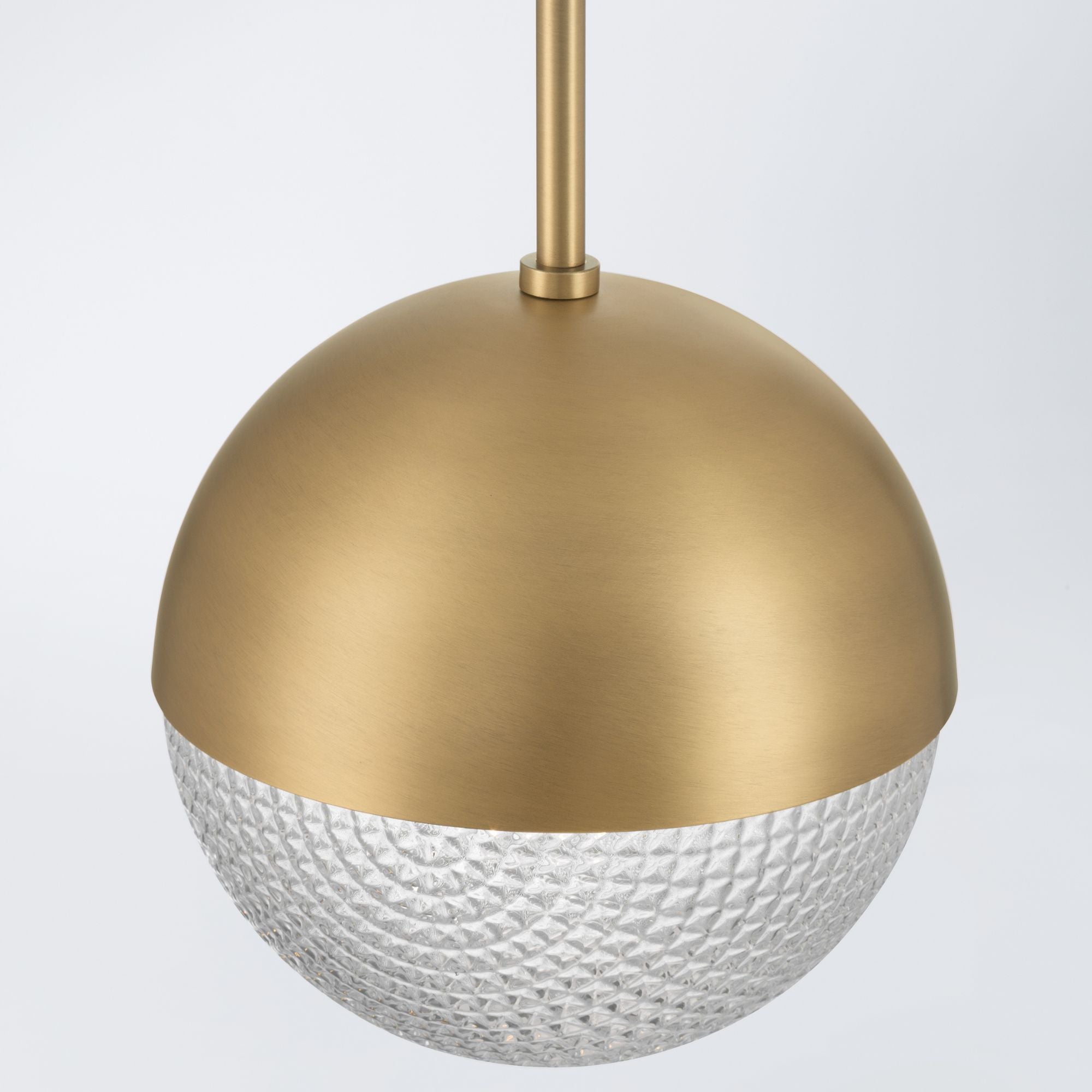 Minka-Lavery Luniva 8.5 in. Mini Pendant, Legacy Brass with Clear Square Textured Glass