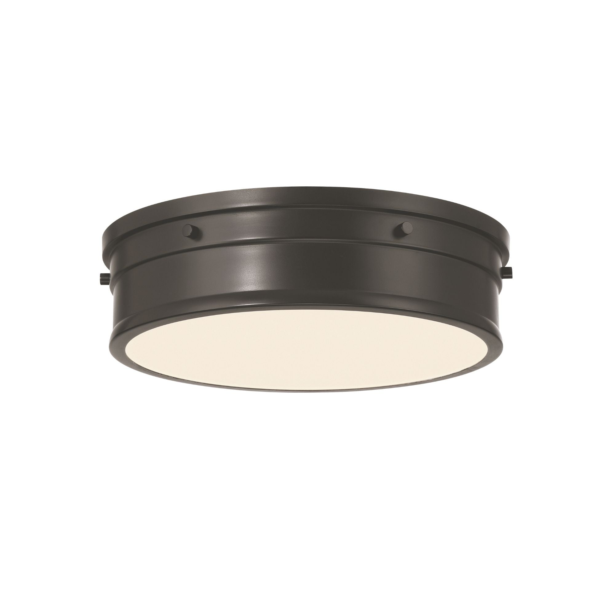 Minka-Lavery Marnex 13 in. LED Flush Mount, Plated Dark Bronze with Etched Opal Glass