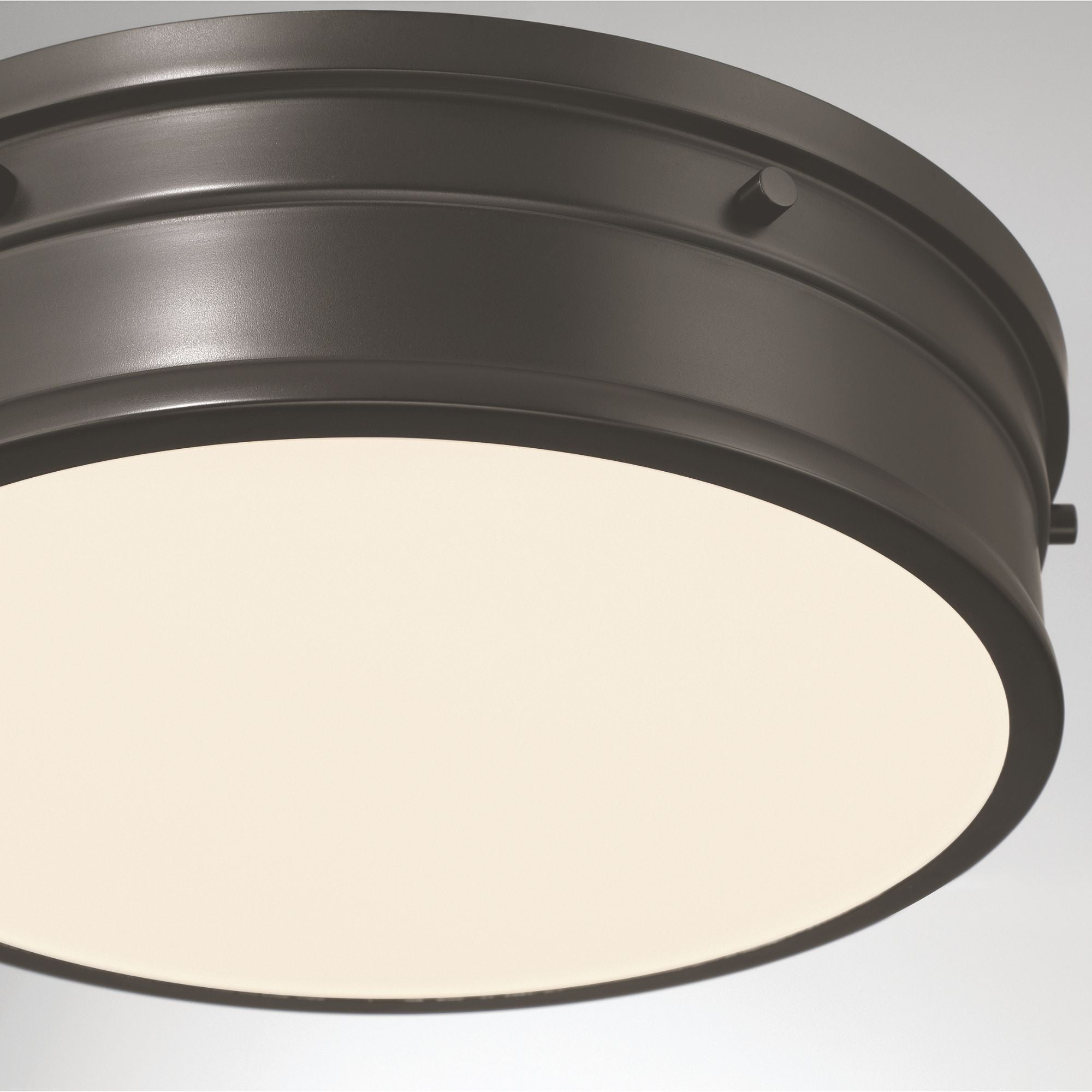 Minka-Lavery Marnex 13 in. LED Flush Mount, Plated Dark Bronze with Etched Opal Glass