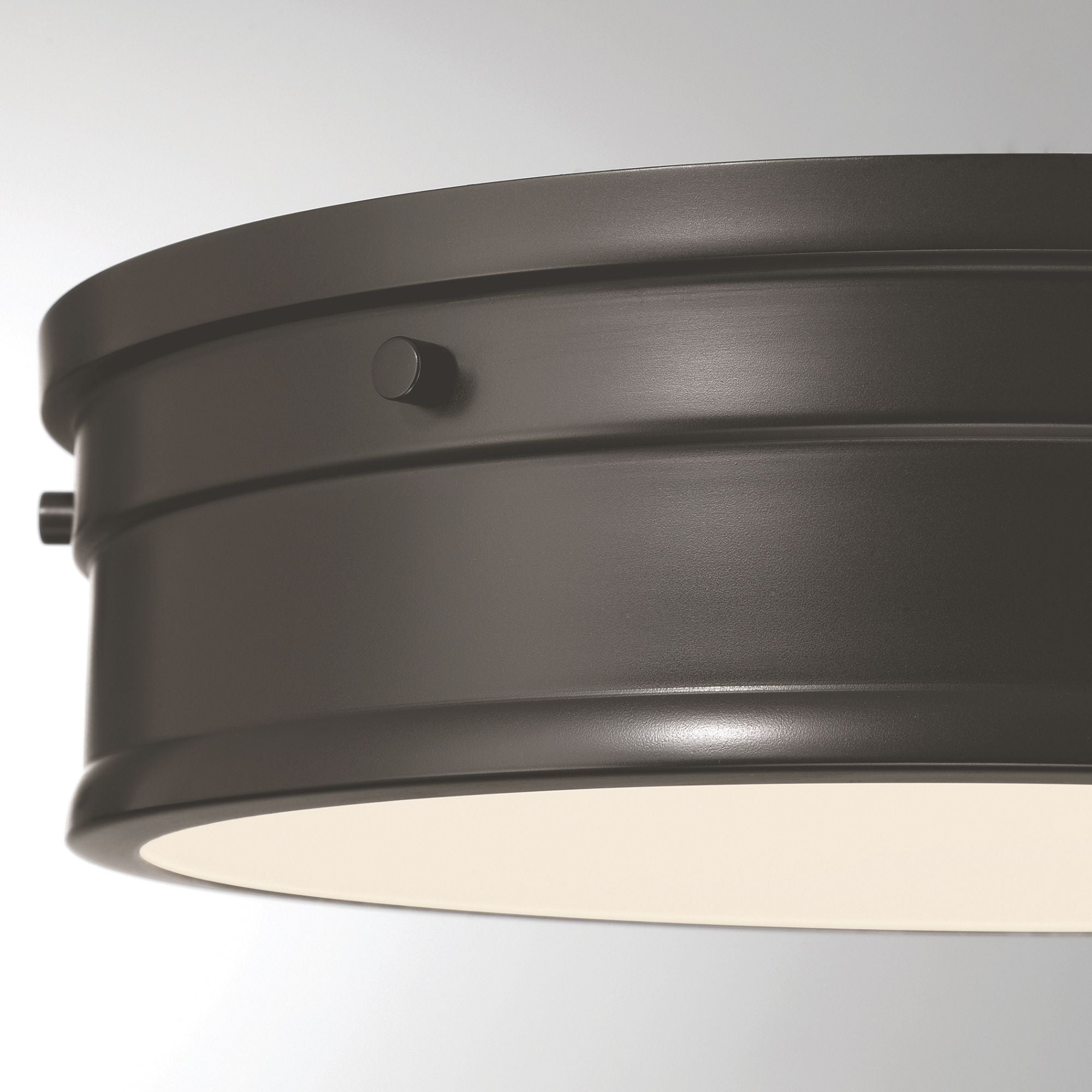 Minka-Lavery Marnex 13 in. LED Flush Mount, Plated Dark Bronze with Etched Opal Glass