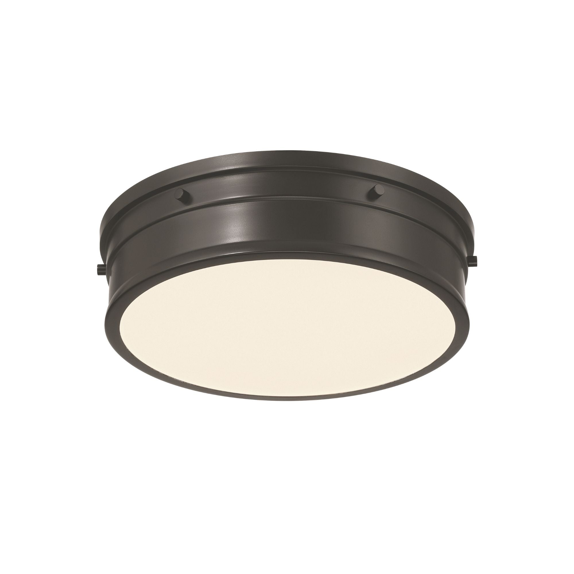 Minka-Lavery Marnex 13 in. LED Flush Mount, Plated Dark Bronze with Etched Opal Glass
