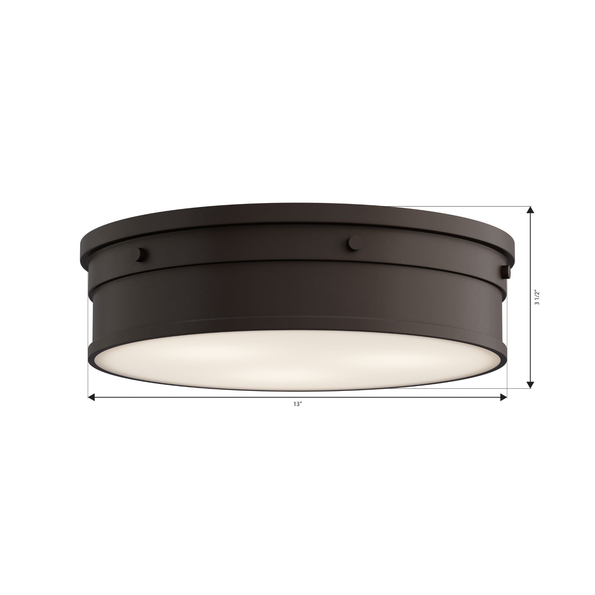 Minka-Lavery Marnex 13 in. LED Flush Mount, Plated Dark Bronze with Etched Opal Glass