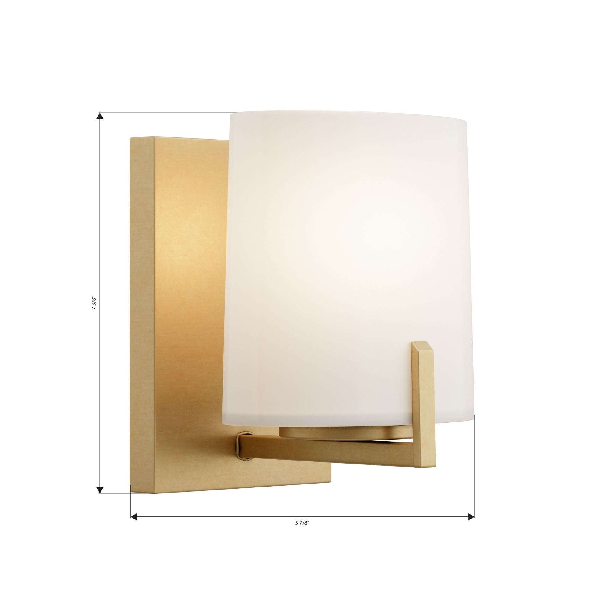 Minka-Lavery Mirelle 7.5 in. Bathroom Vanity Light, Legacy Brass with Etched Opal Glass
