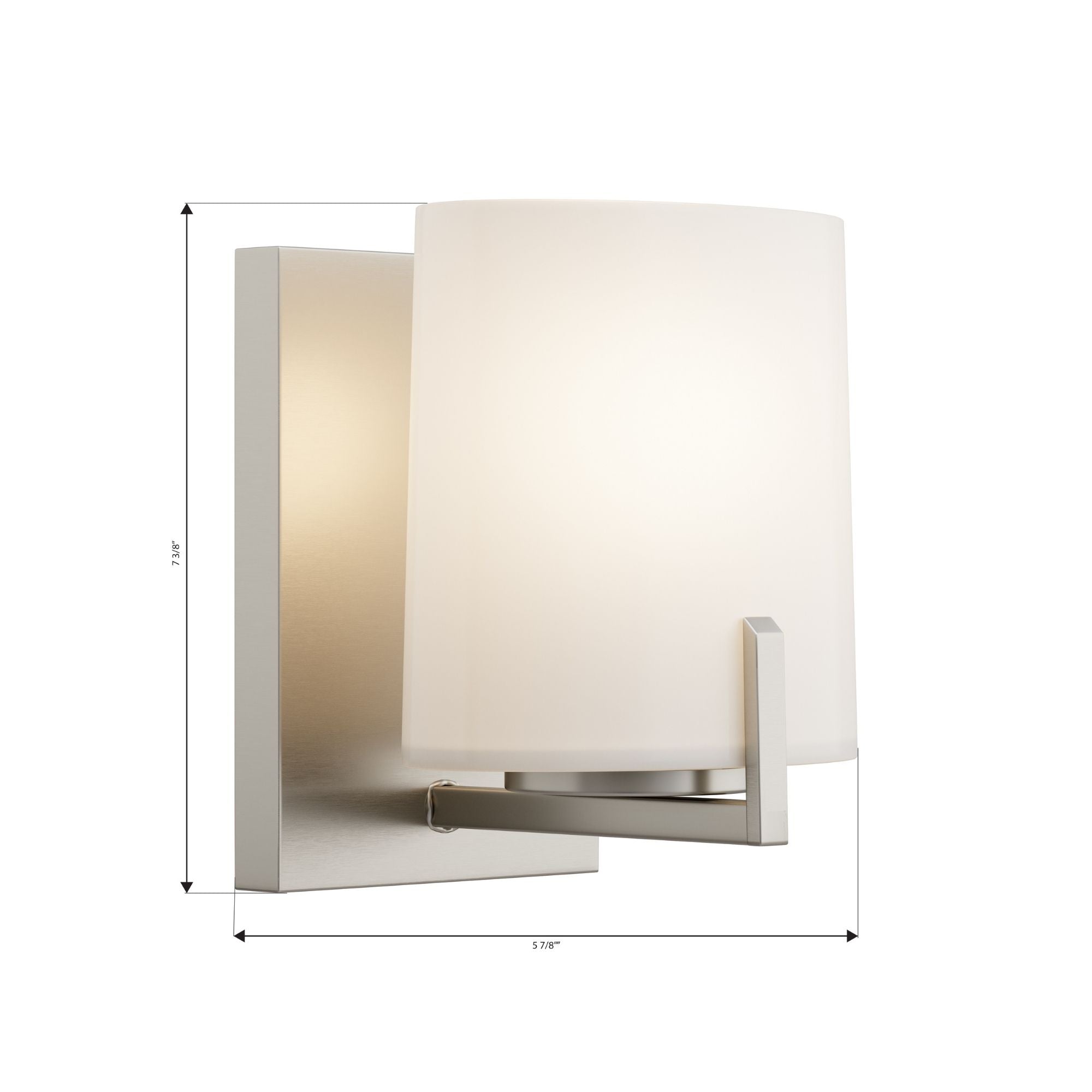 Minka-Lavery Mirelle 7.5 in. Bathroom Vanity Light, Brushed Nickel with Etched Opal Glass Oval Shade