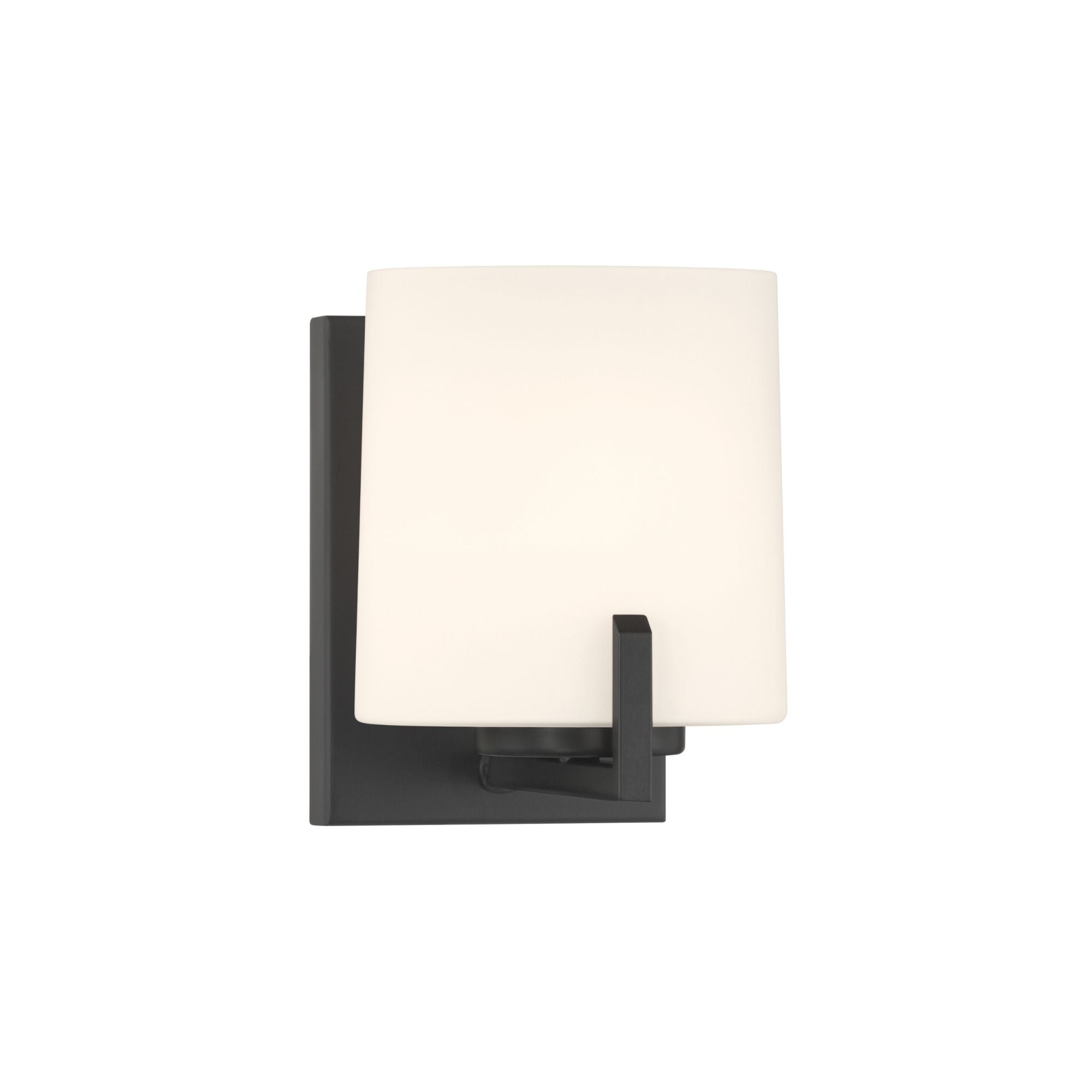Minka-Lavery Mirelle 7.5 in. Bathroom Vanity Light, Dark Matte Black with Etched Opal Glass