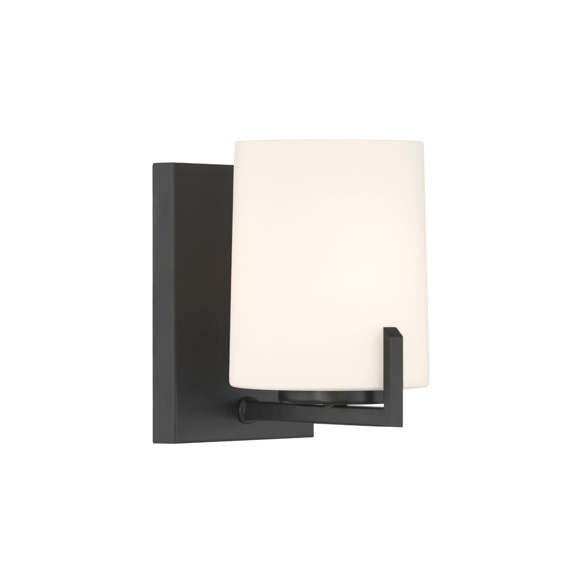 Minka-Lavery Mirelle 7.5 in. Bathroom Vanity Light, Dark Matte Black with Etched Opal Glass