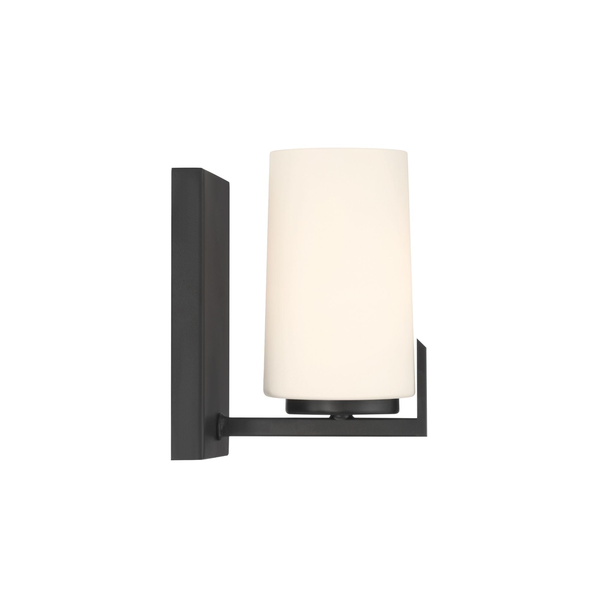 Minka-Lavery Mirelle 7.5 in. Bathroom Vanity Light, Dark Matte Black with Etched Opal Glass