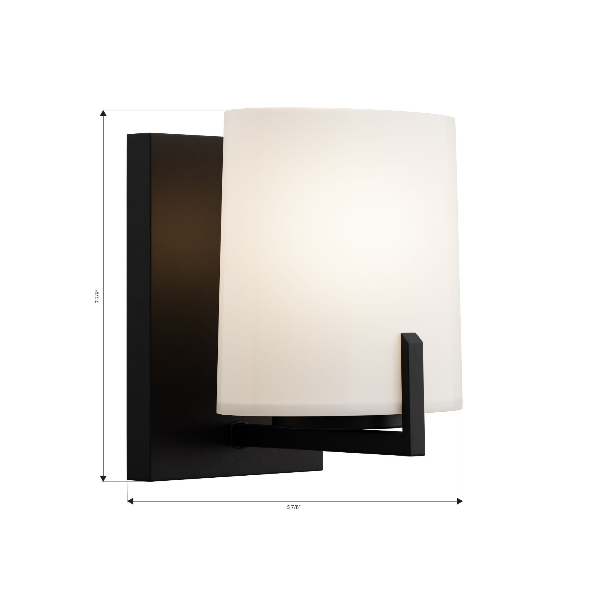 Minka-Lavery Mirelle 7.5 in. Bathroom Vanity Light, Dark Matte Black with Etched Opal Glass