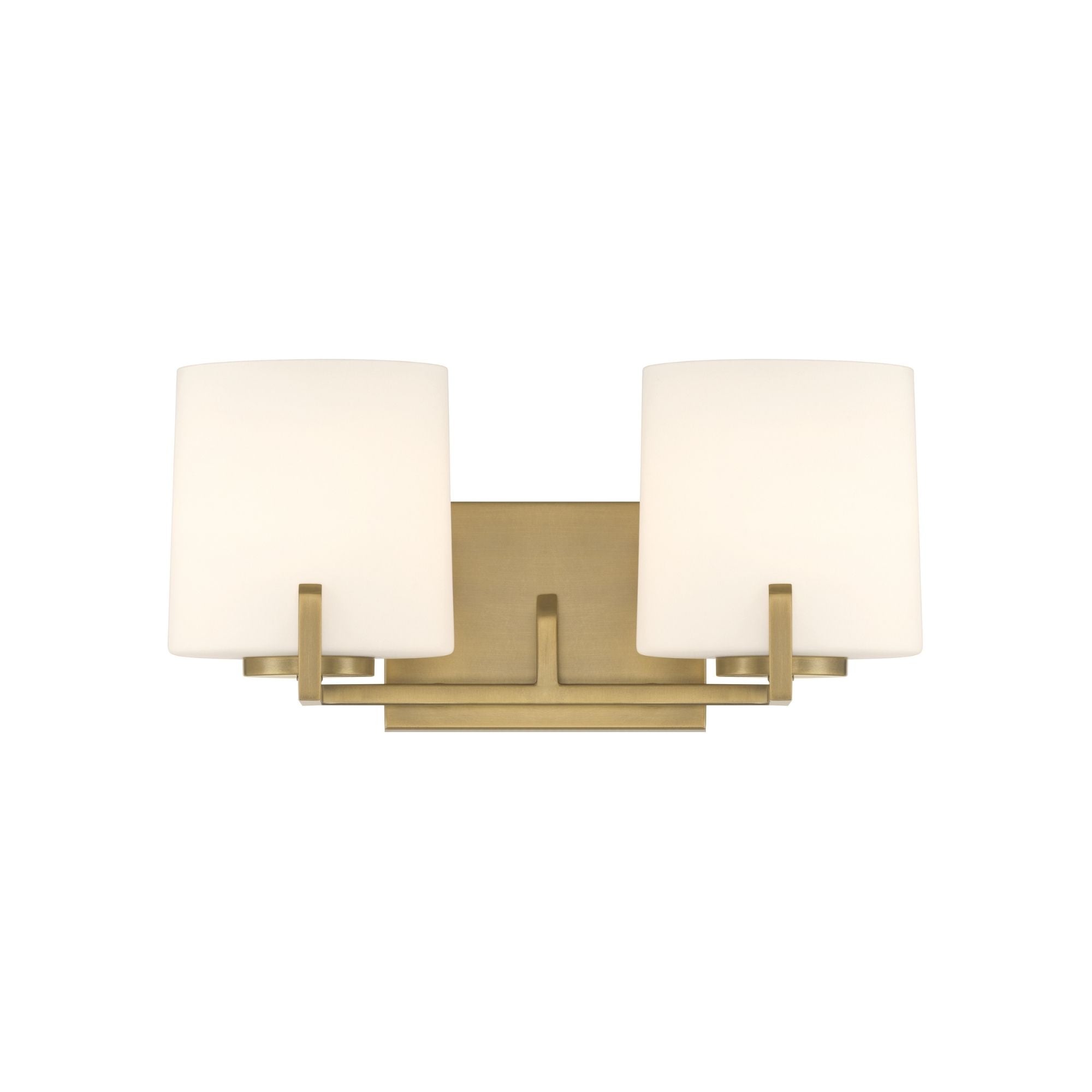Minka-Lavery Mirelle 16 in. 2-Light Vanity, Legacy Brass with Etched Opal Glass Oval Shades