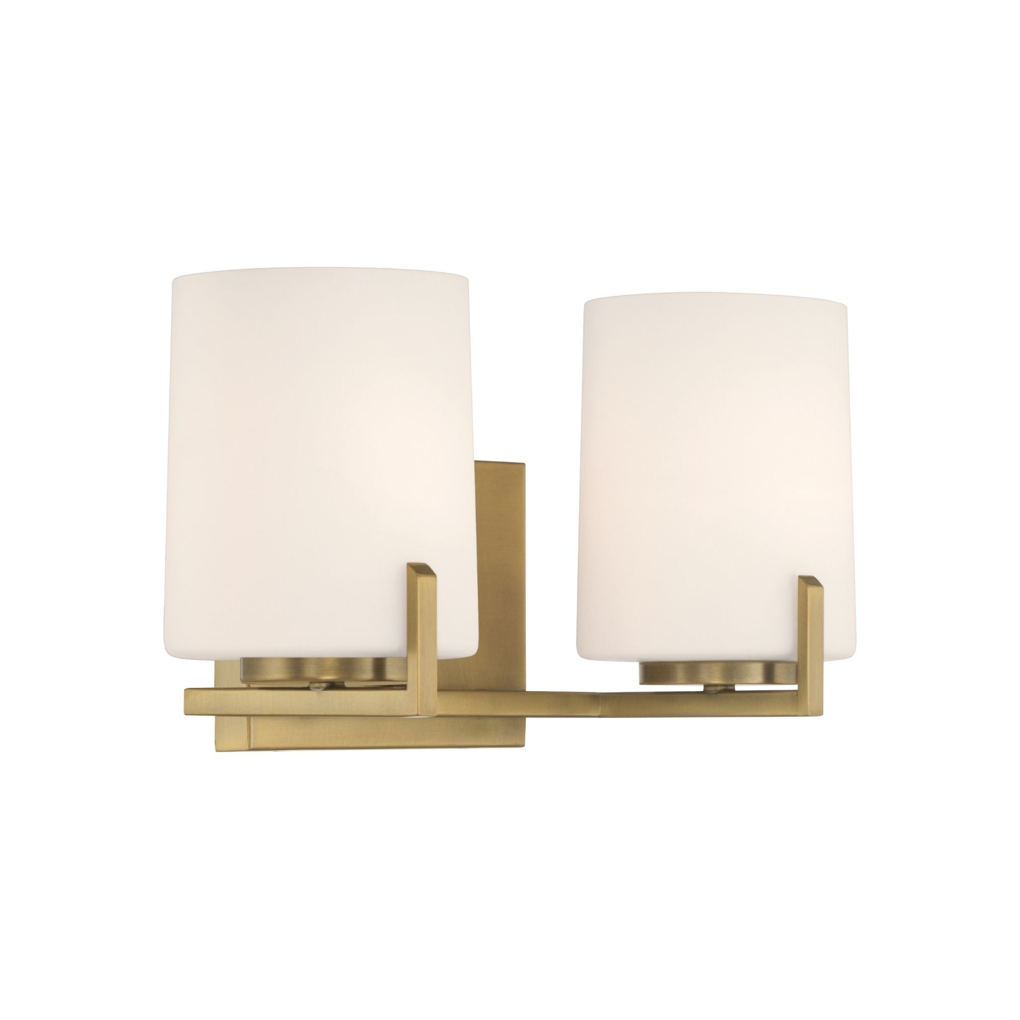 Minka-Lavery Mirelle 16 in. 2-Light Vanity, Legacy Brass with Etched Opal Glass Oval Shades