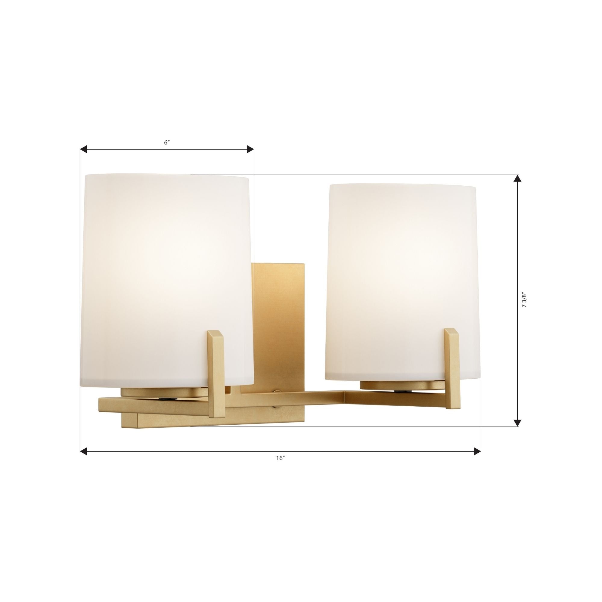 Minka-Lavery Mirelle 16 in. 2-Light Vanity, Legacy Brass with Etched Opal Glass Oval Shades
