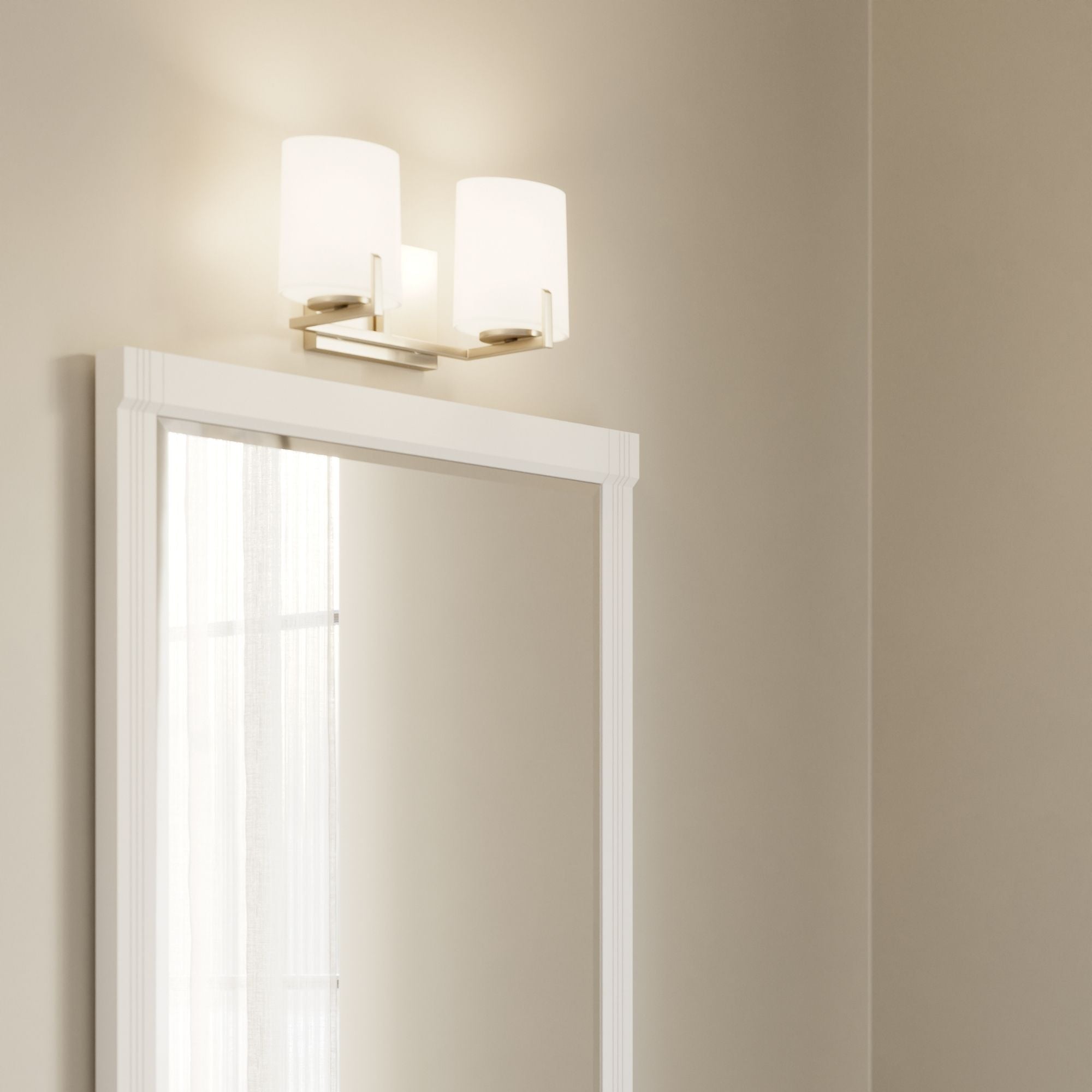 Minka-Lavery Mirelle 16 in. 2-Light Vanity, Brushed Nickel with Etched Opal Glass