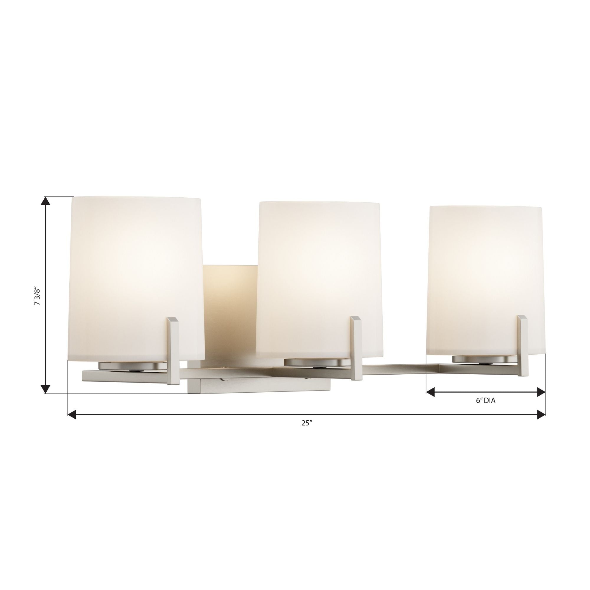 Minka-Lavery Mirelle 25 in. 3-Light Vanity, Brushed Nickel with Etched Opal Glass