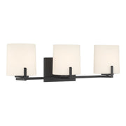 Minka-Lavery Mirelle 25 in. 3-Light Vanity, Dark Matte Black with Etched Opal Glass