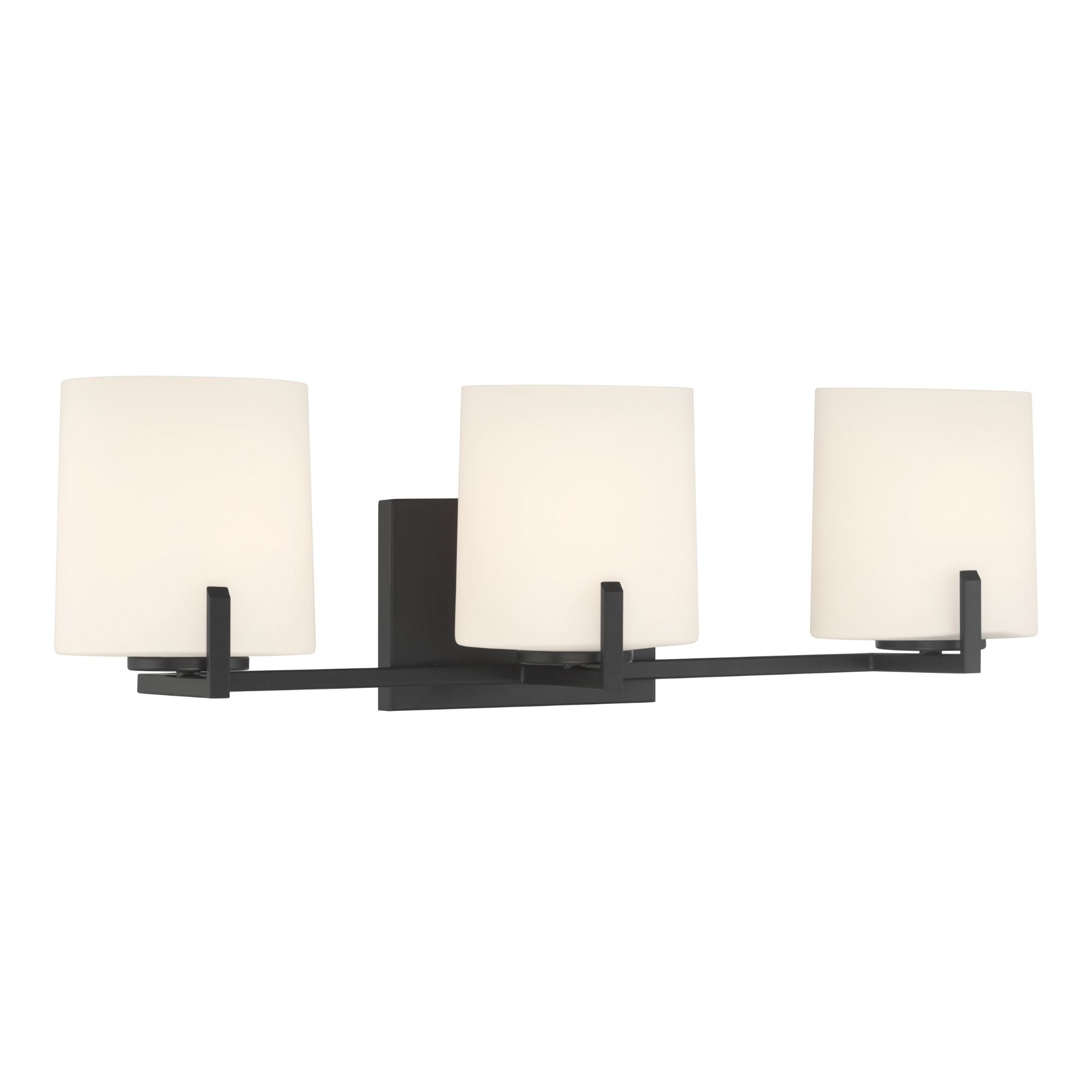 Minka-Lavery Mirelle 25 in. 3-Light Vanity, Dark Matte Black with Etched Opal Glass