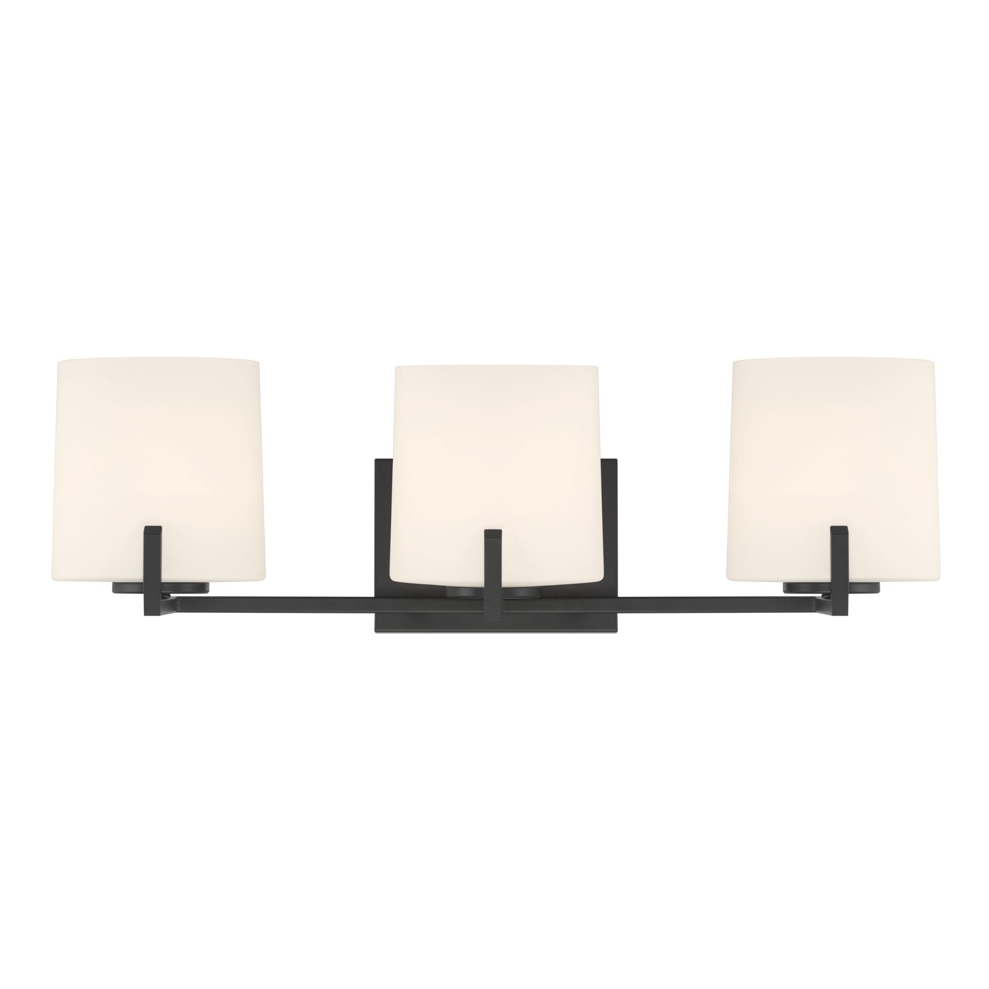 Minka-Lavery Mirelle 25 in. 3-Light Vanity, Dark Matte Black with Etched Opal Glass